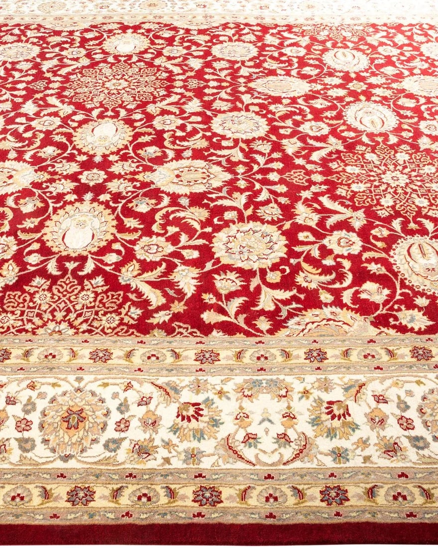 Mogul Hand-Knotted Area Rug - Red, 9' 3" x 11' 10" - 4