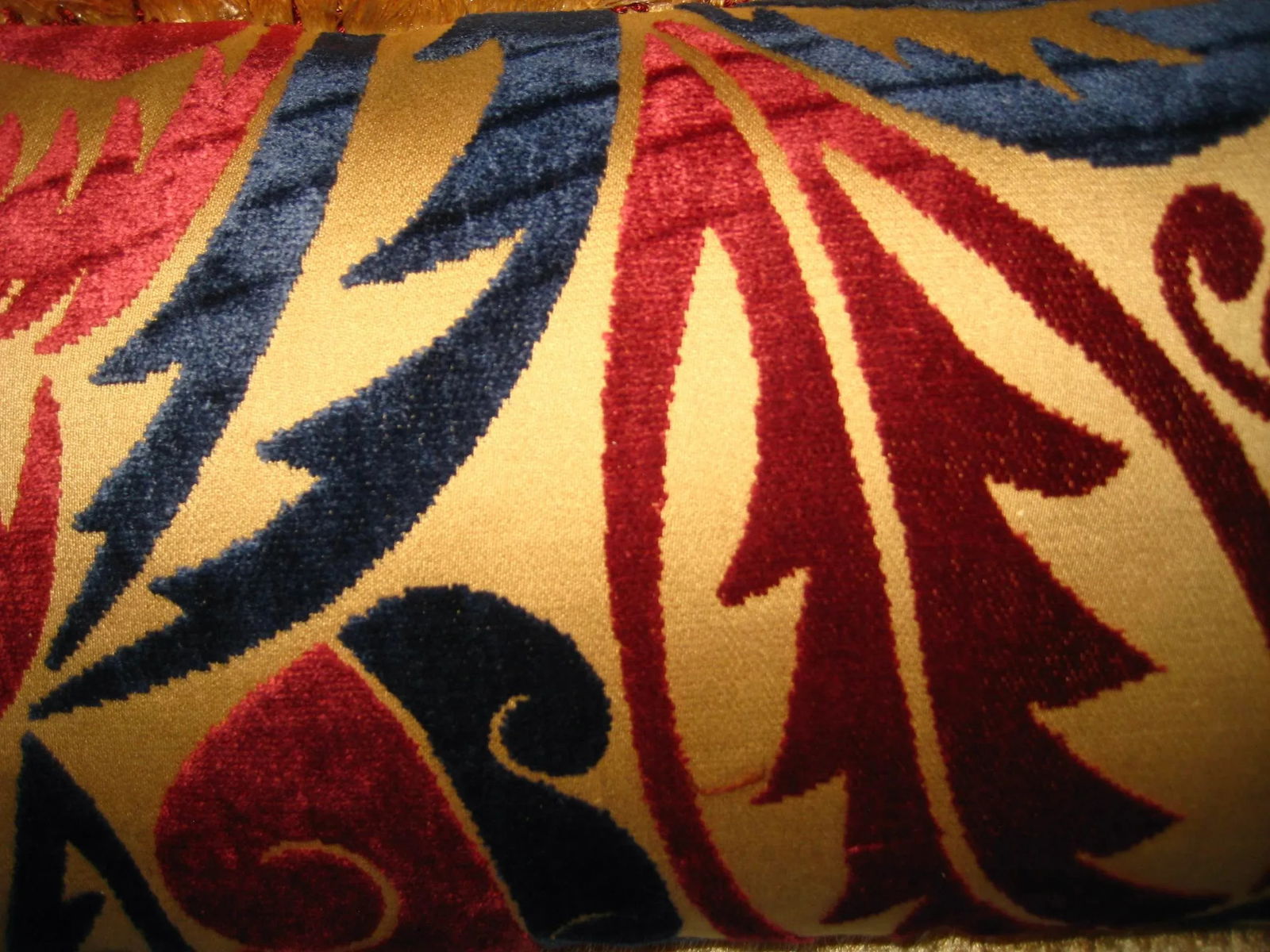 French Art Deco Raoul Dufy Velvet Grand Feuillage Design Pair of Pillows - 5