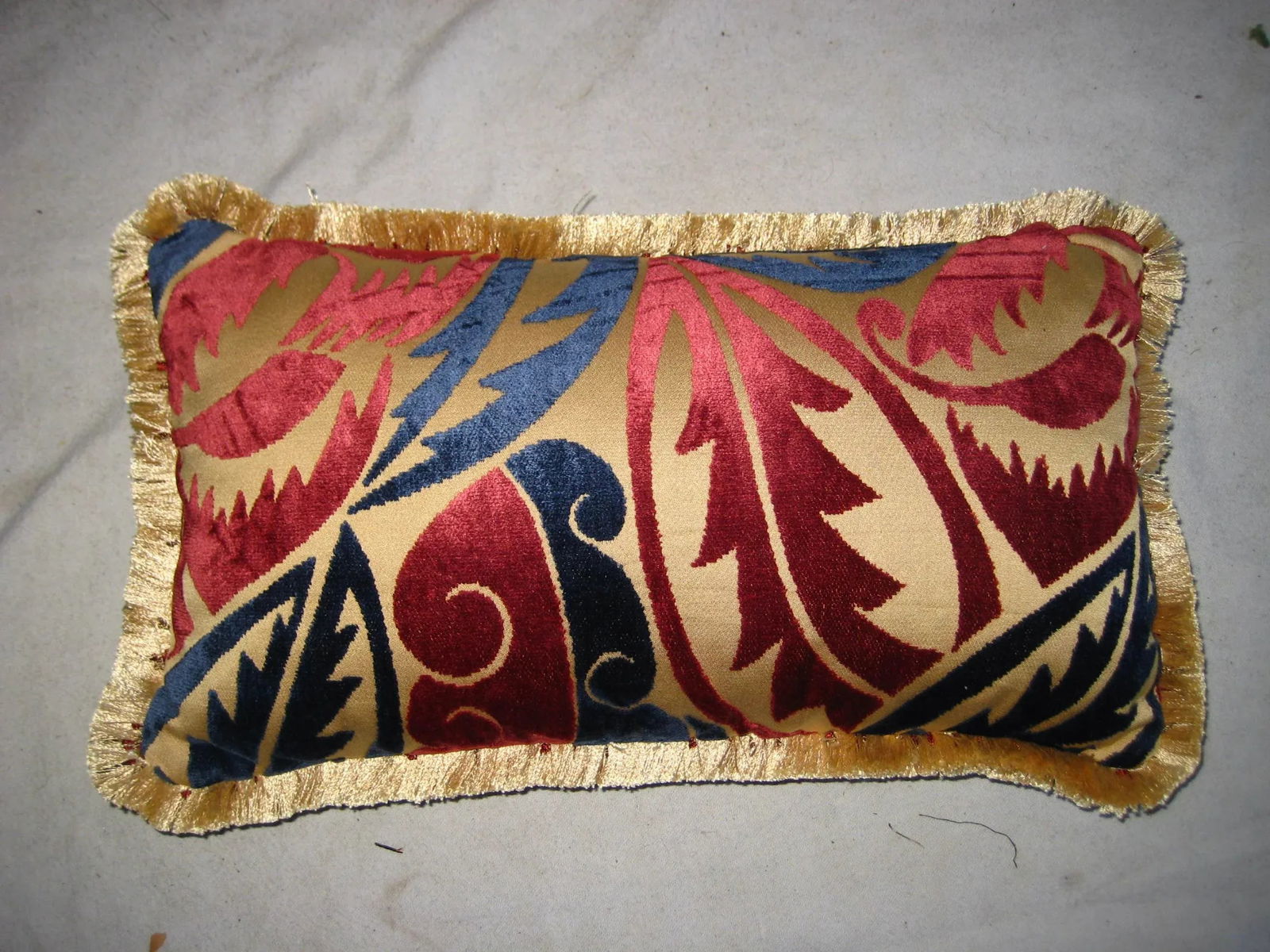 French Art Deco Raoul Dufy Velvet Grand Feuillage Design Pair of Pillows - 6