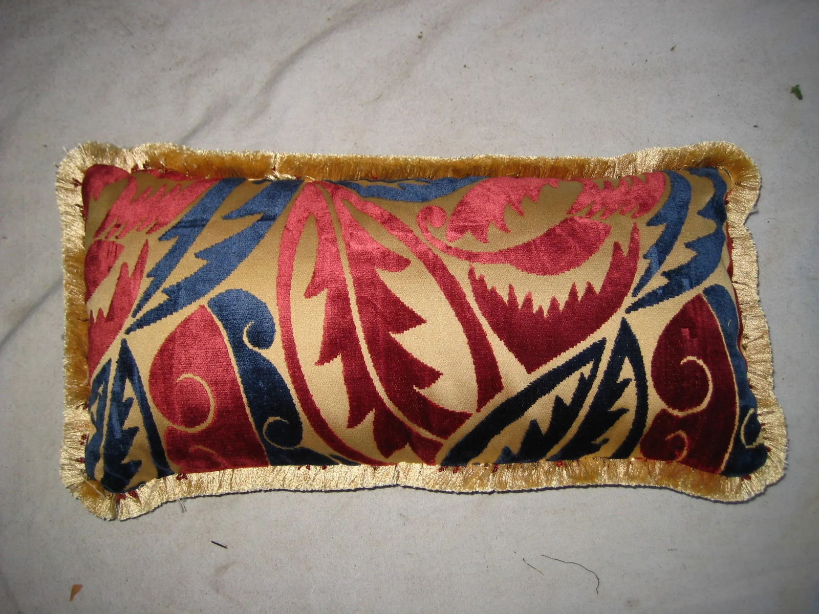 French Art Deco Raoul Dufy Velvet Grand Feuillage Design Pair of Pillows - 7