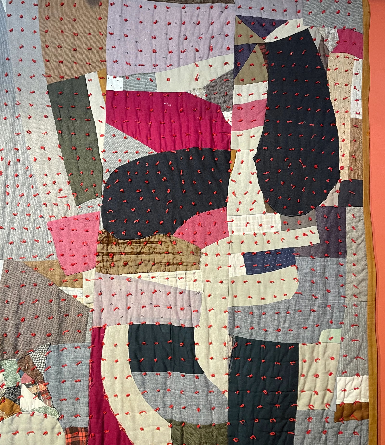 Antique Abstract Quilt Circa 1940s - 11