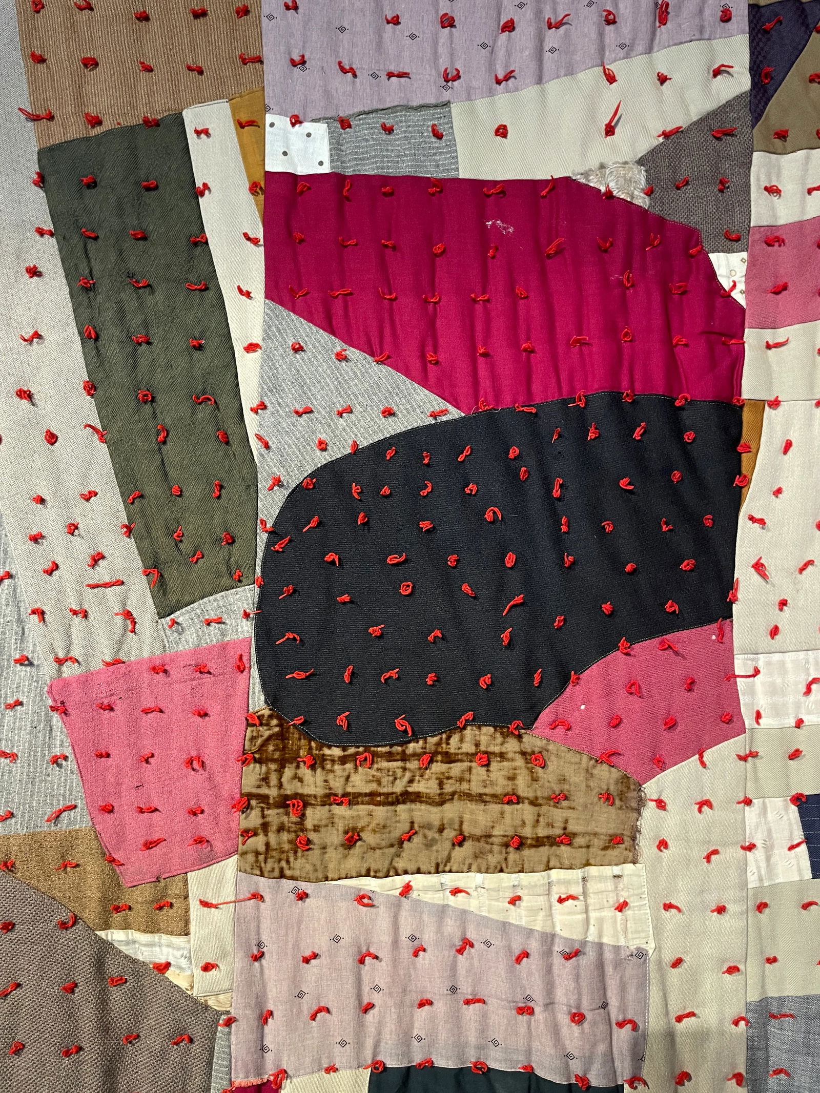 Antique Abstract Quilt Circa 1940s - 13