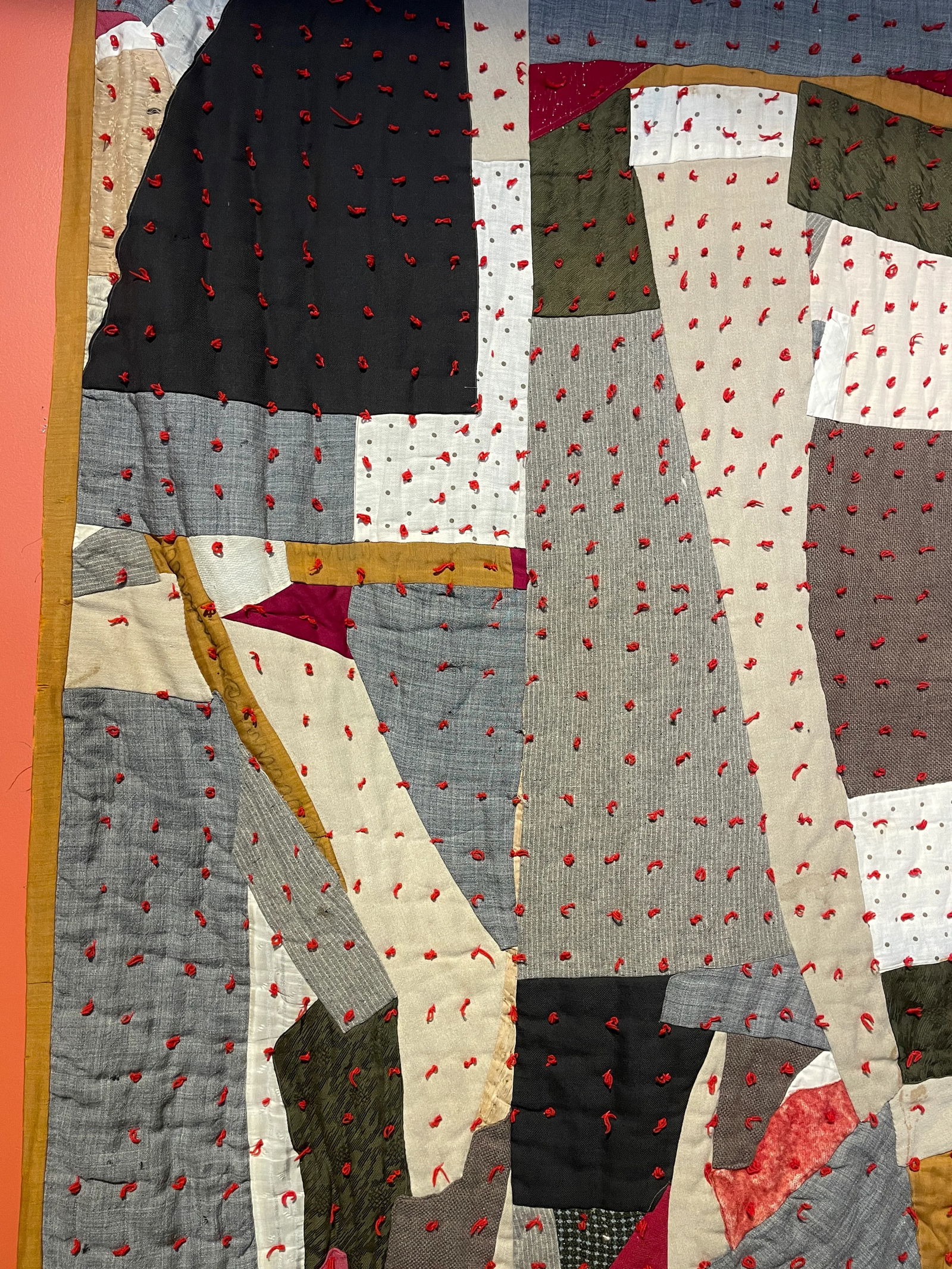 Antique Abstract Quilt Circa 1940s - 4