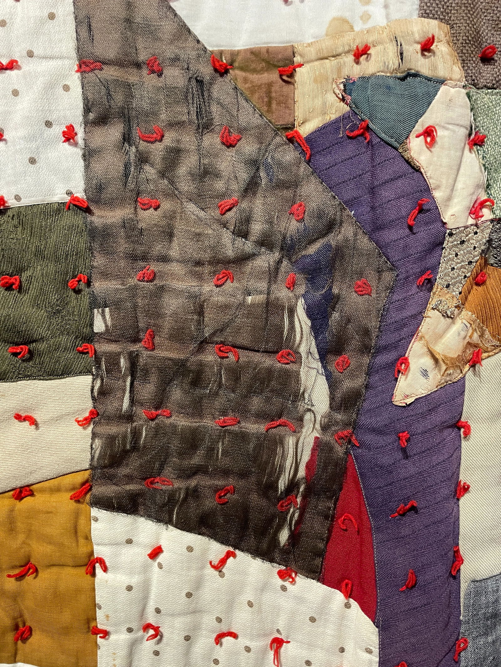 Antique Abstract Quilt Circa 1940s - 5