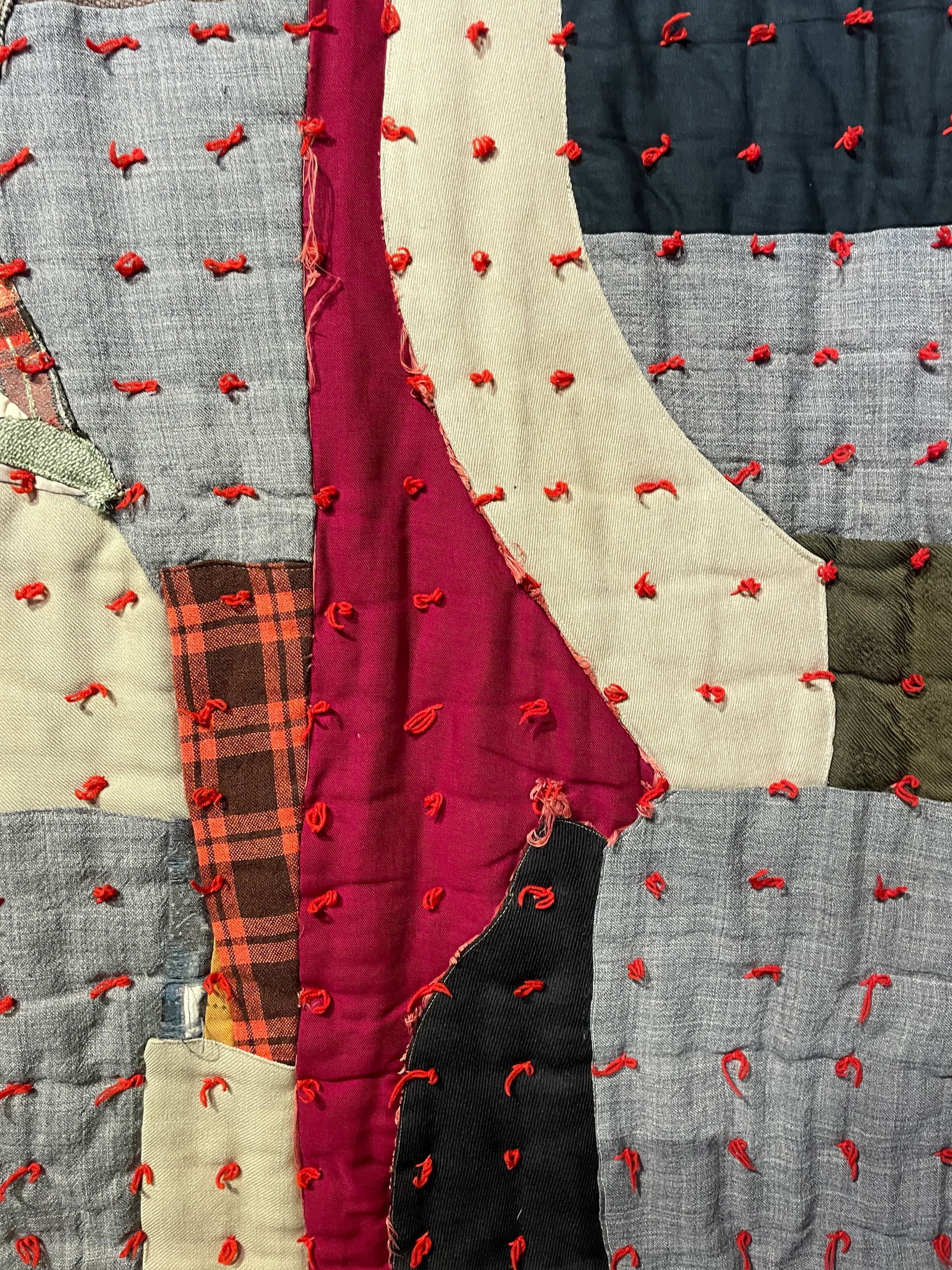 Antique Abstract Quilt Circa 1940s - 6