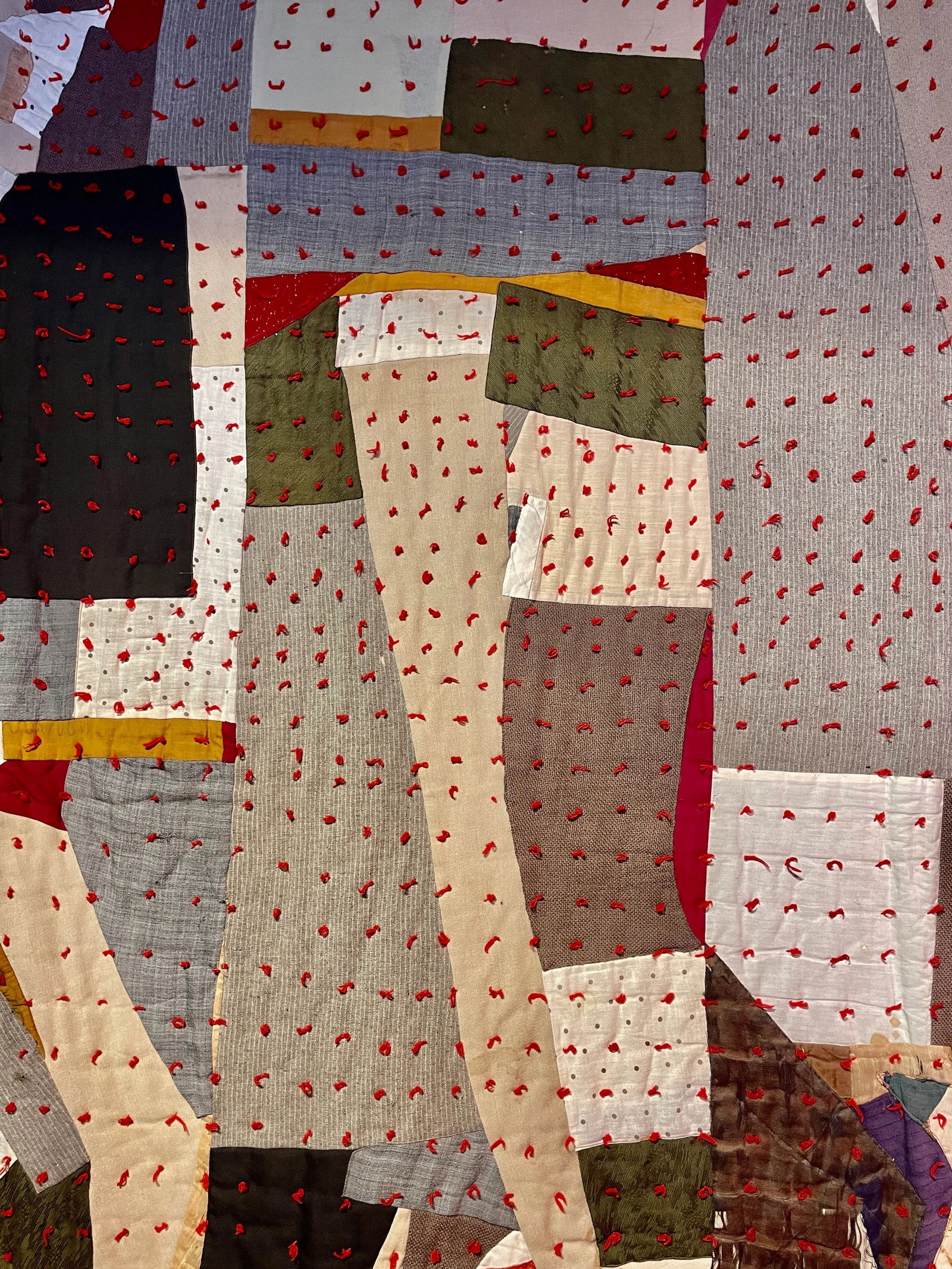 Antique Abstract Quilt Circa 1940s - 7