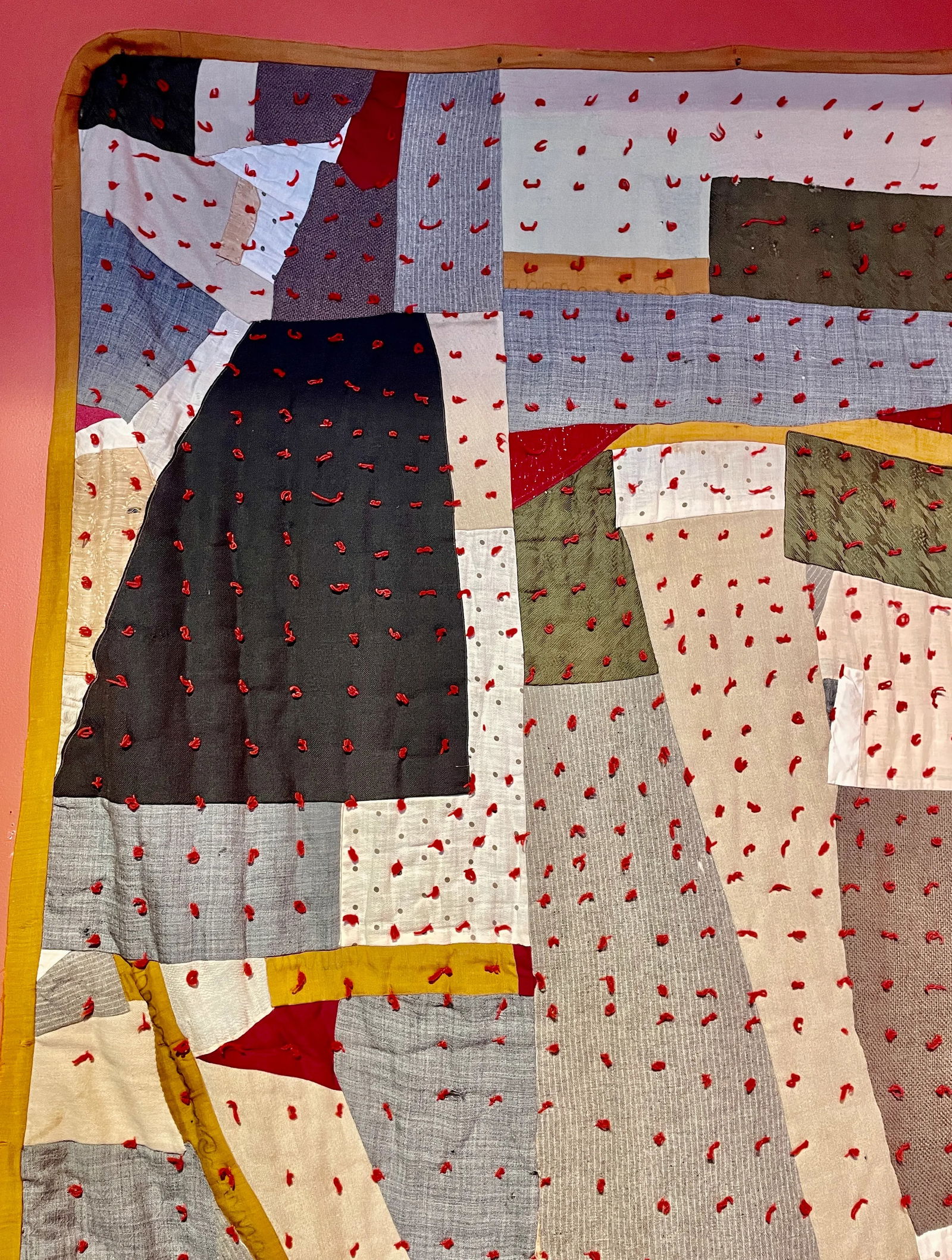 Antique Abstract Quilt Circa 1940s - 8