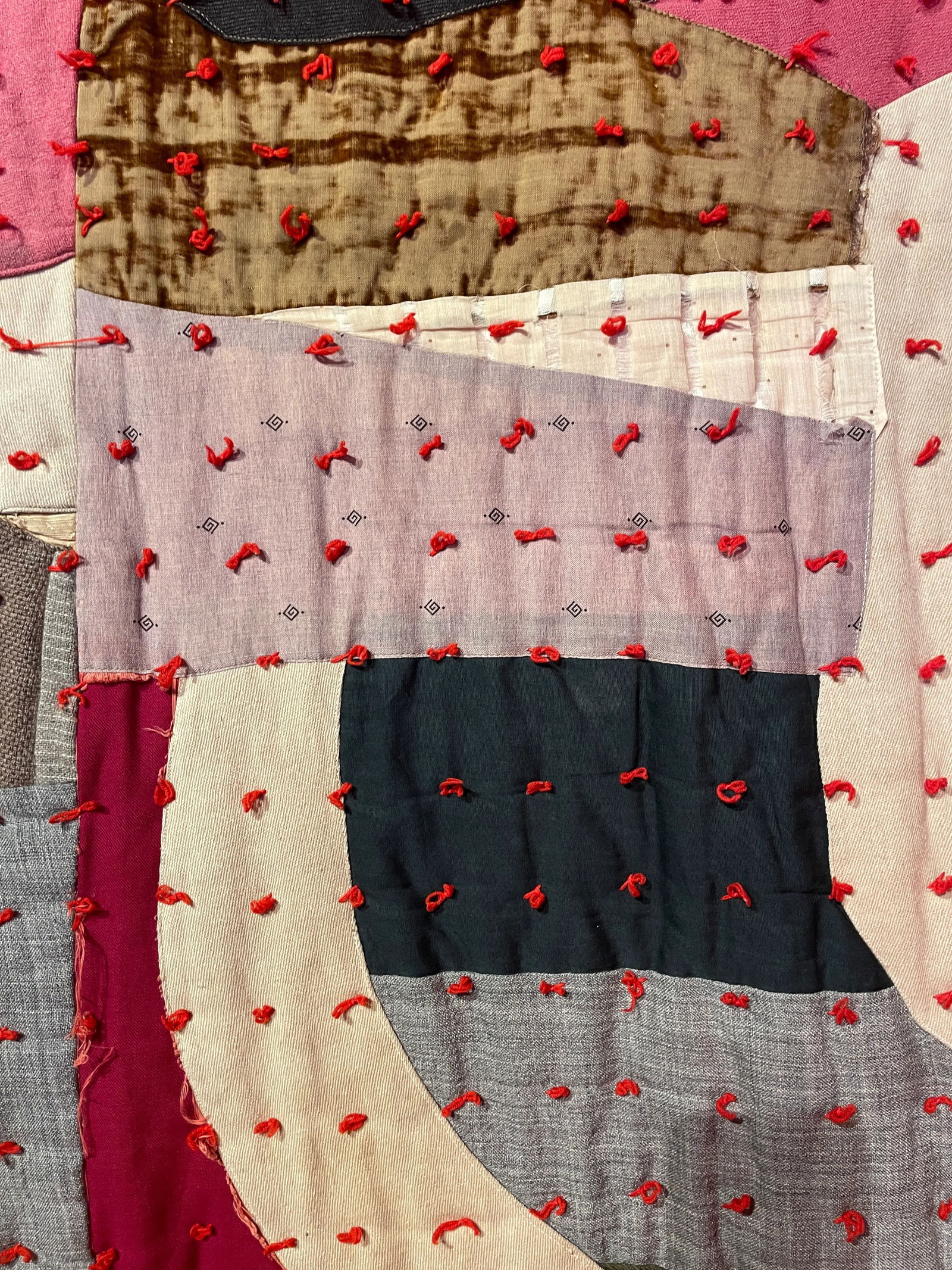 Antique Abstract Quilt Circa 1940s - 9