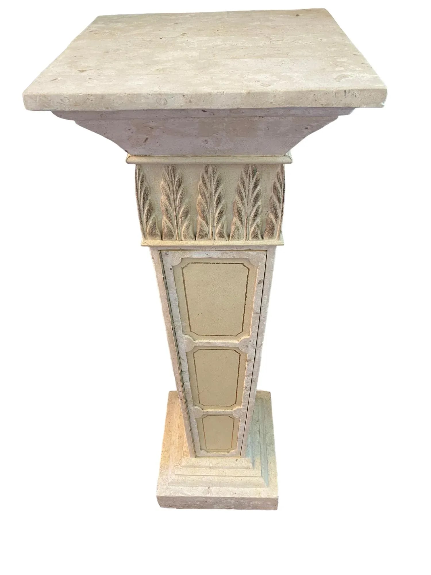 Neoclassical Display Pedestal in Cream Resin - 6