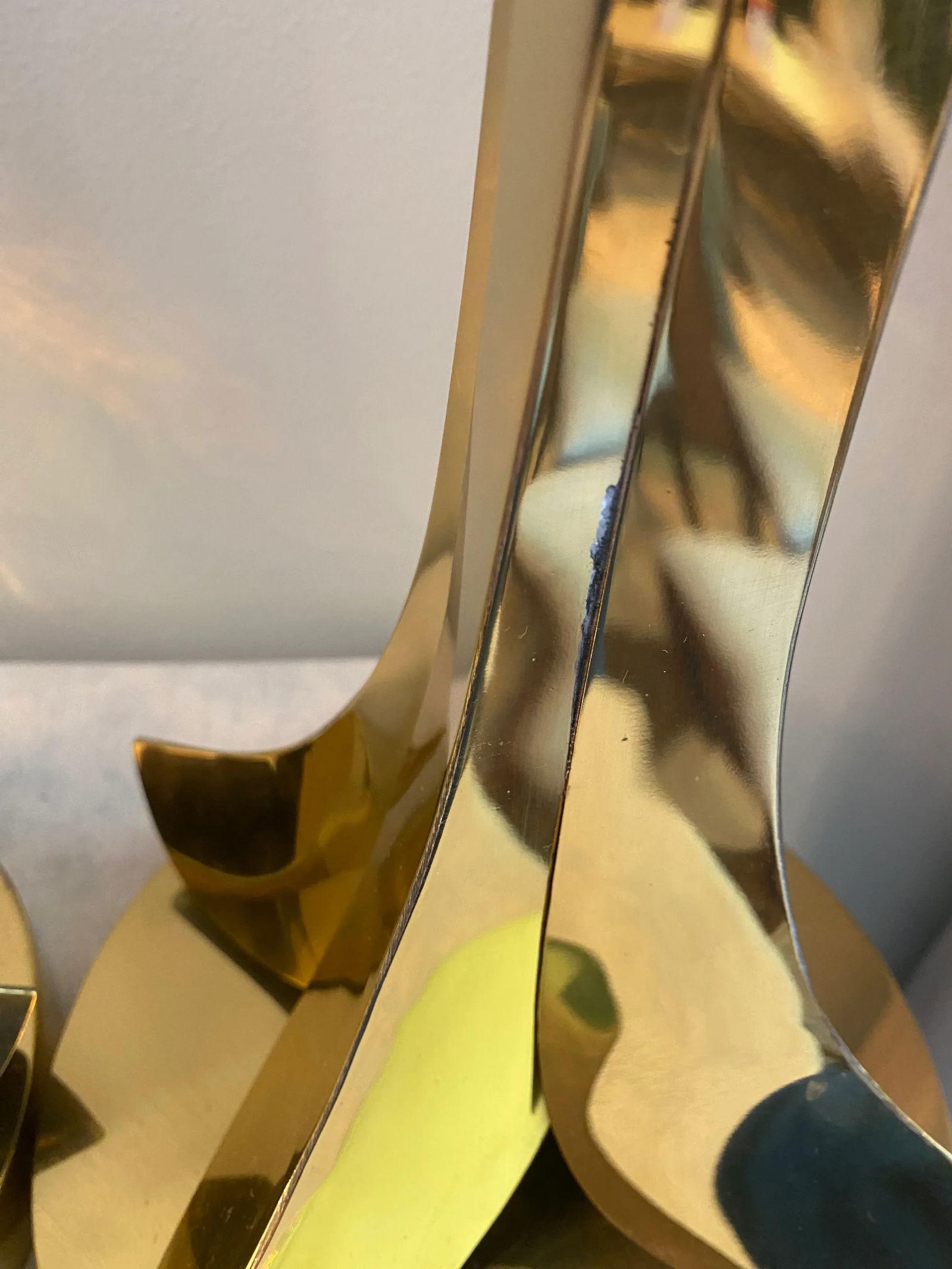 Late 20th Century Hart Associates Brass Upside Down Palm Tree Lamps With Black Shades - Set of 2 - 10