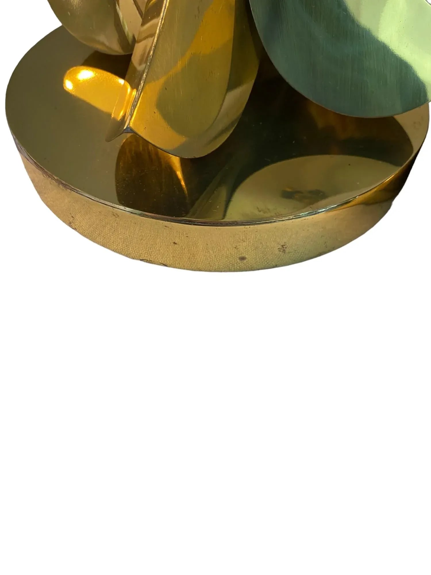 Late 20th Century Hart Associates Brass Upside Down Palm Tree Lamps With Black Shades - Set of 2 - 7