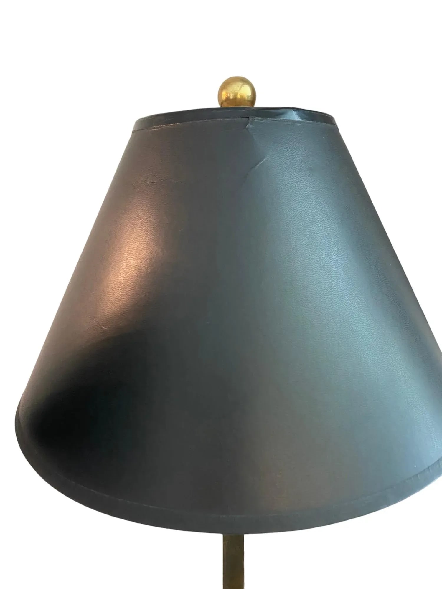 Late 20th Century Hart Associates Brass Upside Down Palm Tree Lamps With Black Shades - Set of 2 - 8