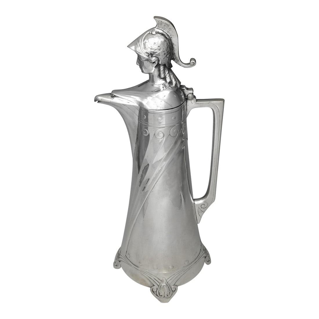 WMF Art Nouveau Silverplate Claret Jug With Athena Finial, c.1910–1925 (1 of 7)