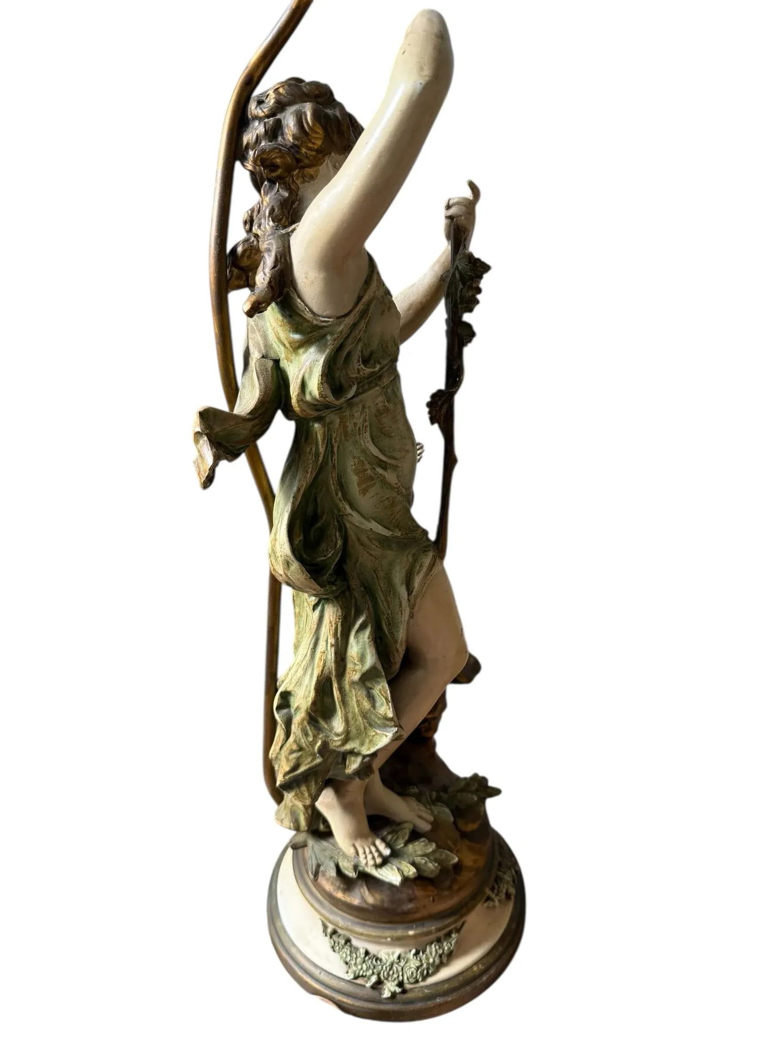 1920s Bronze Figural Table Lamps by f.m Moreau - 10