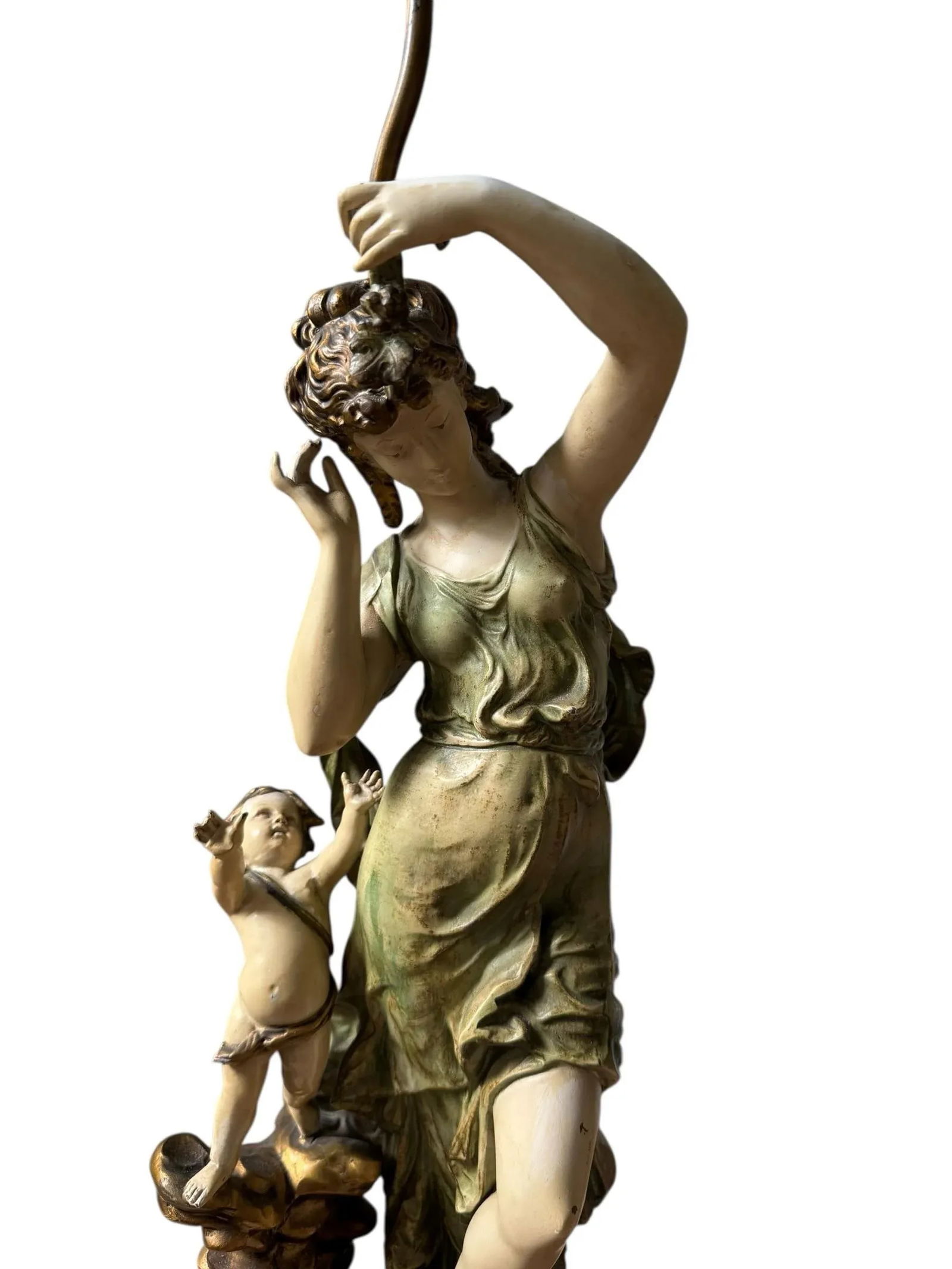 1920s Bronze Figural Table Lamps by f.m Moreau - 11