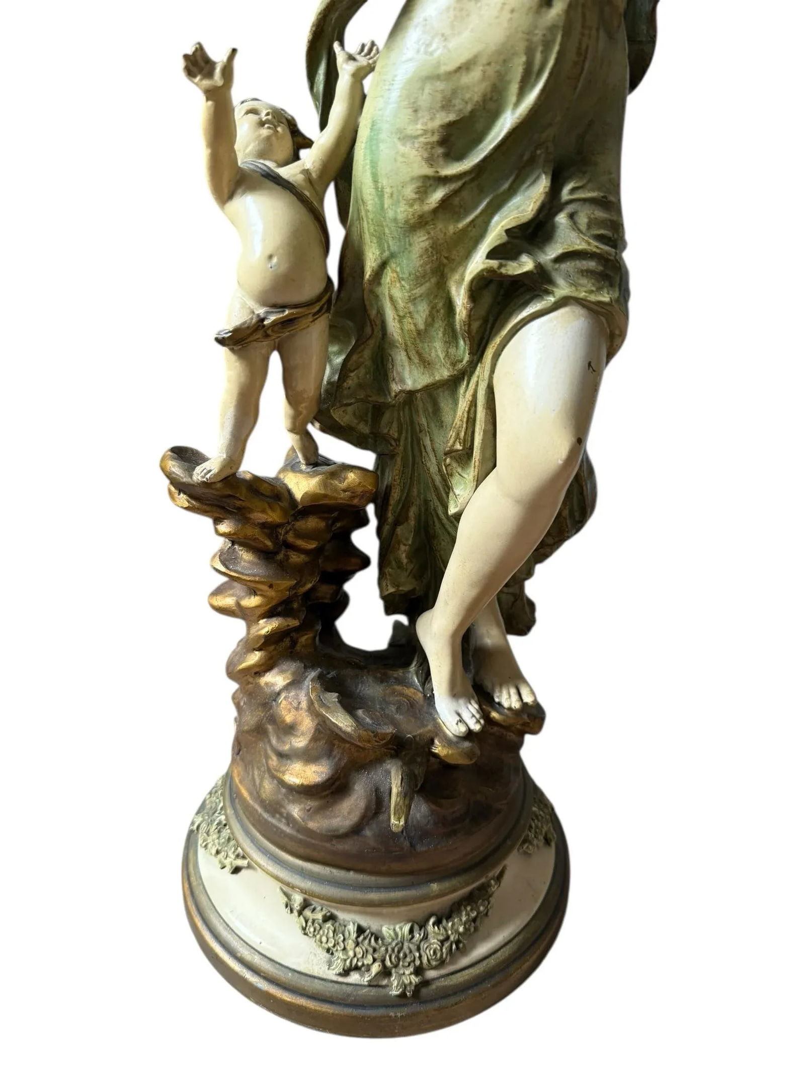 1920s Bronze Figural Table Lamps by f.m Moreau - 12