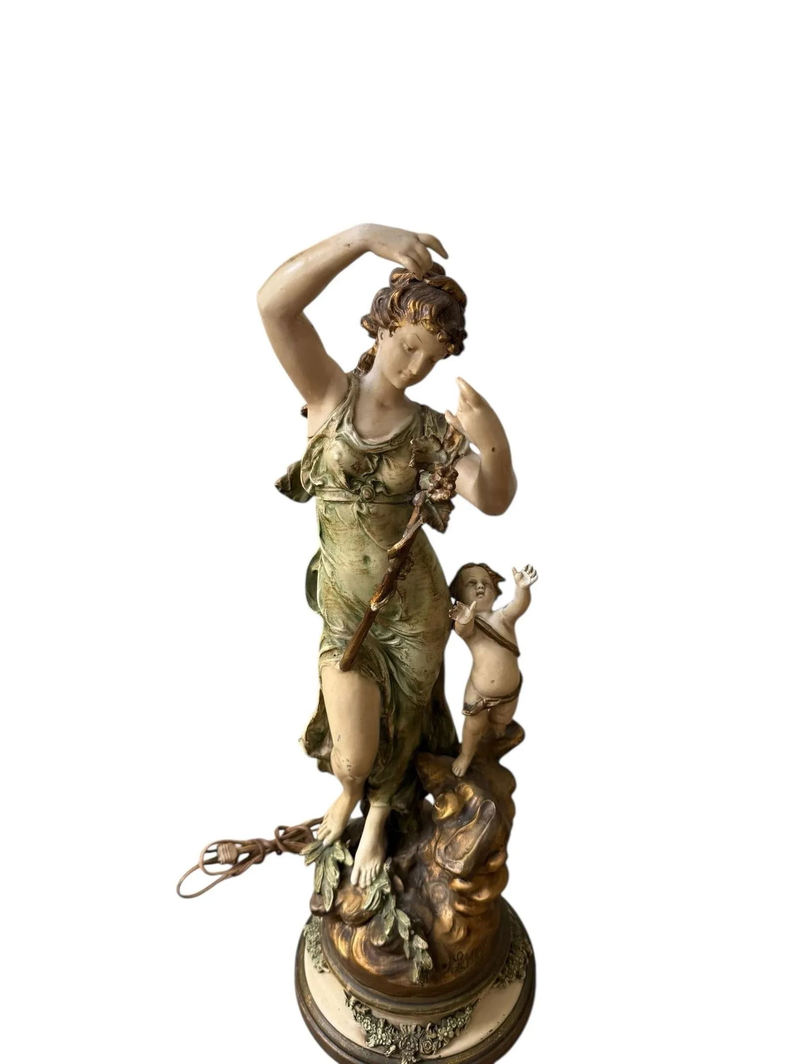 1920s Bronze Figural Table Lamps by f.m Moreau - 3