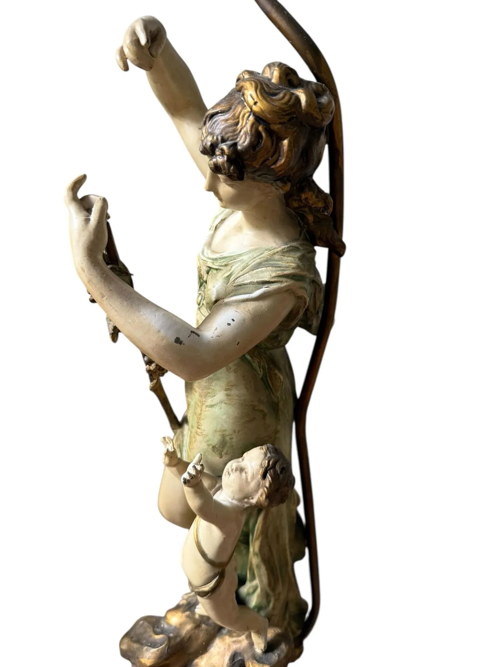 1920s Bronze Figural Table Lamps by f.m Moreau - 6