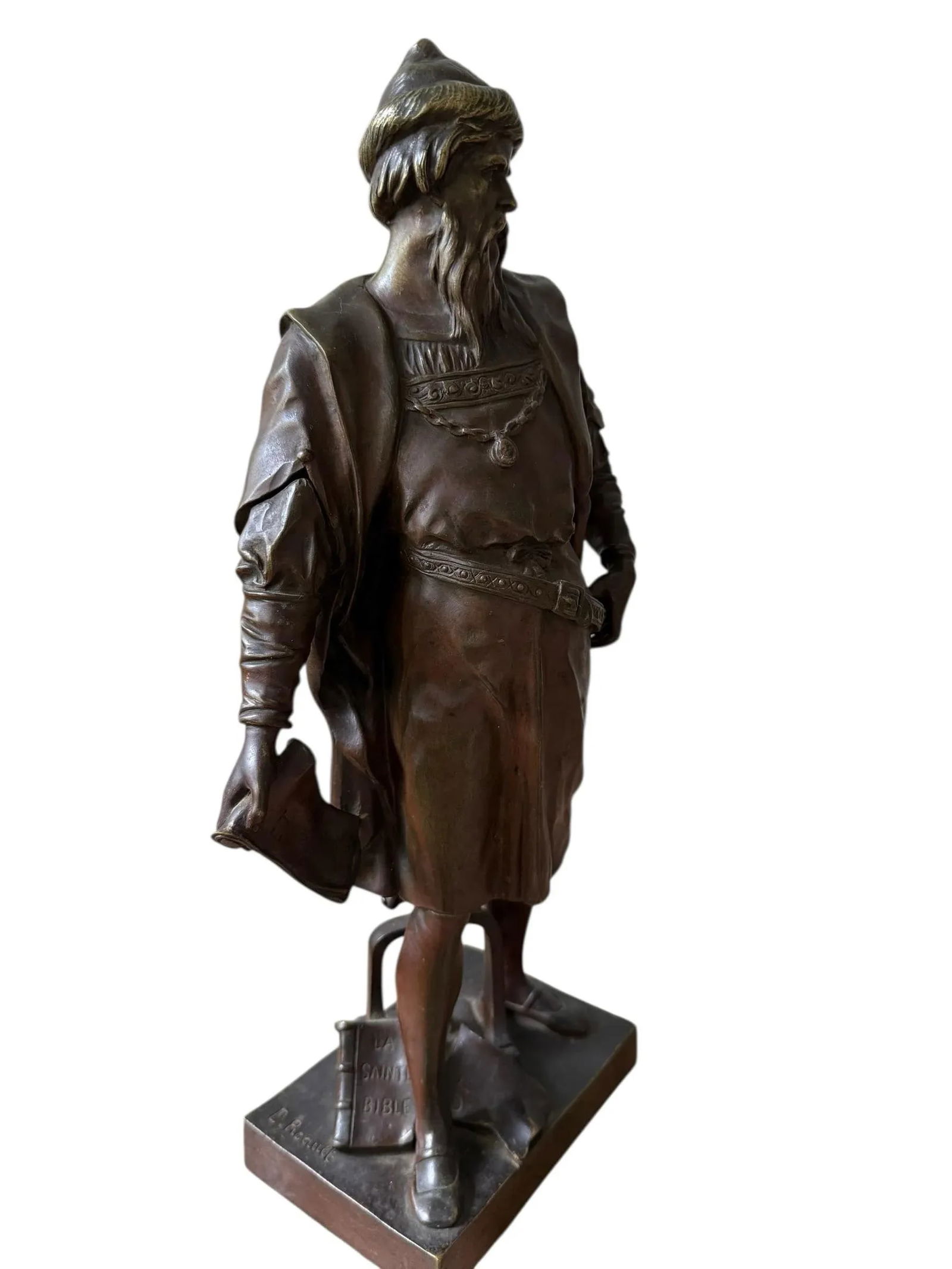 Antique Bronze Sculpture Guttenberg by Emile Louis Picault - 10