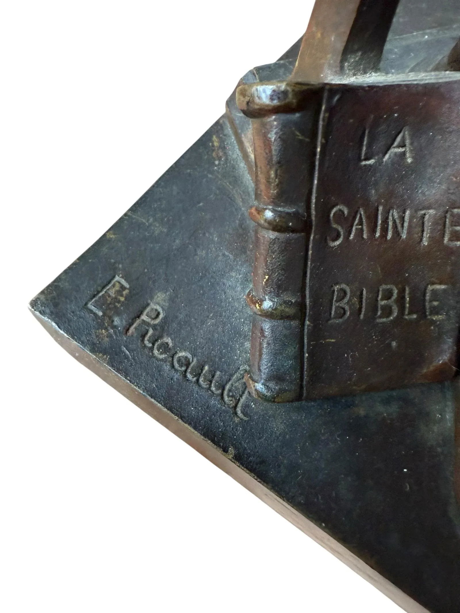 Antique Bronze Sculpture Guttenberg by Emile Louis Picault - 9