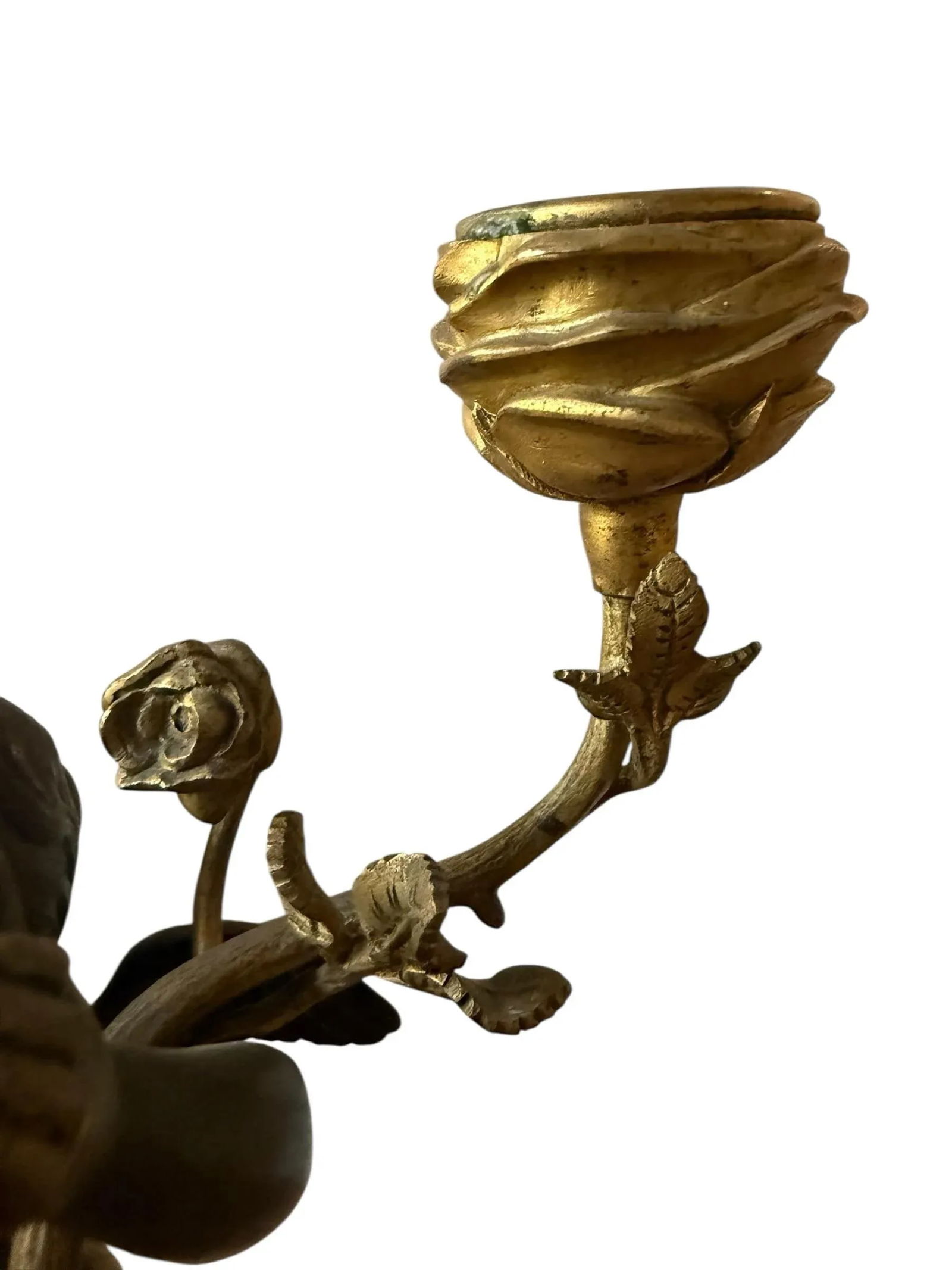 Fine French Neoclassical Bronze Dore Highlights. Marble Ormolu Cherubs Candleholders. Marble Footed. - 4