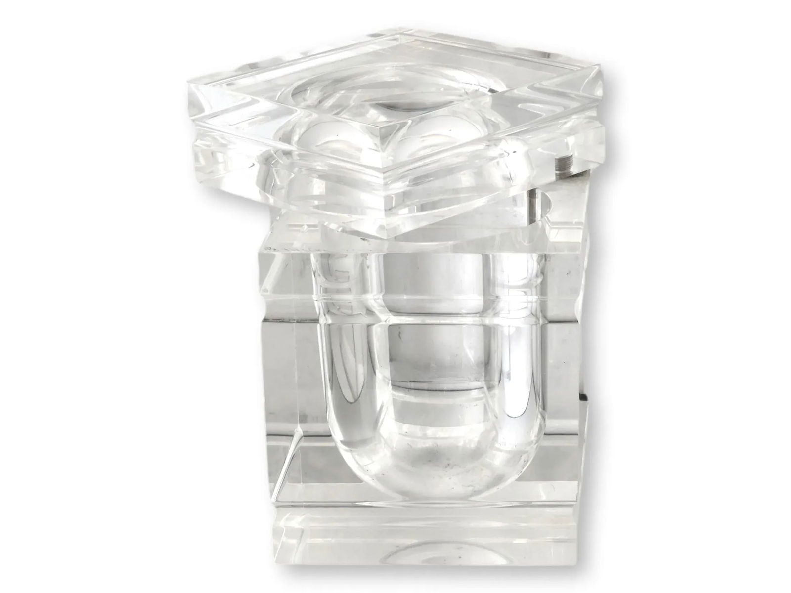 Midcentury Italian Lucite "Ice Block" Ice Bucket in the Albrizzi Style - 4