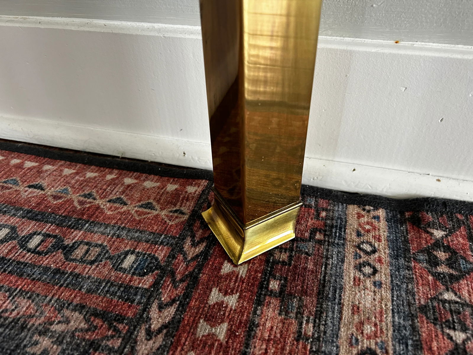 Vintage Solid Brass and Glass Console or Accent Table Attributed to Mastercraft - 12