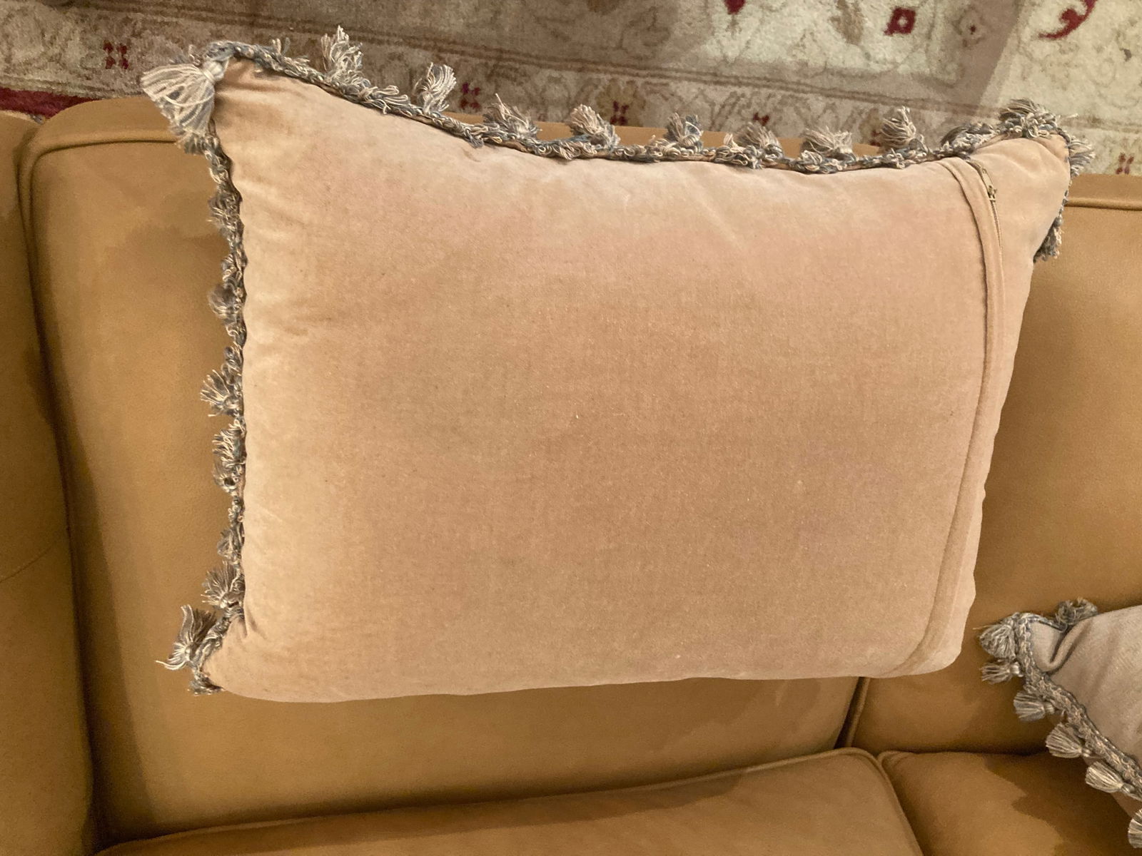 Floral Needlepoint & Velvet Pillows -a Pair - 6