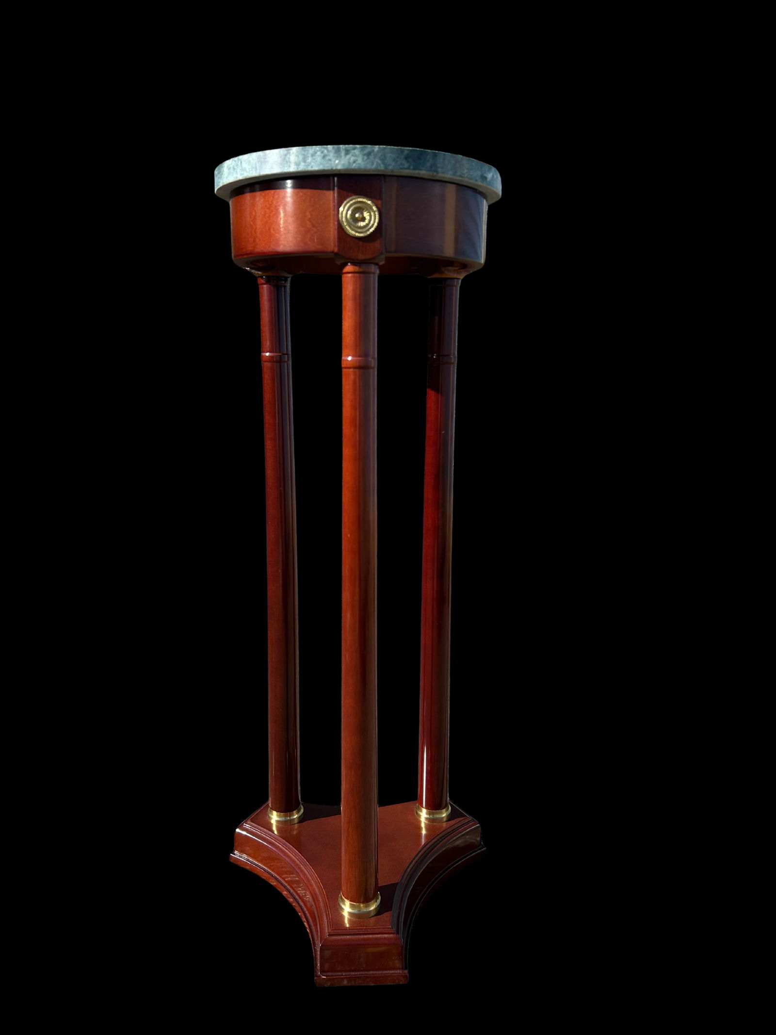 Vintage Bombay Company Regency-Style Pedestal Stand With Green Marble Top - 6