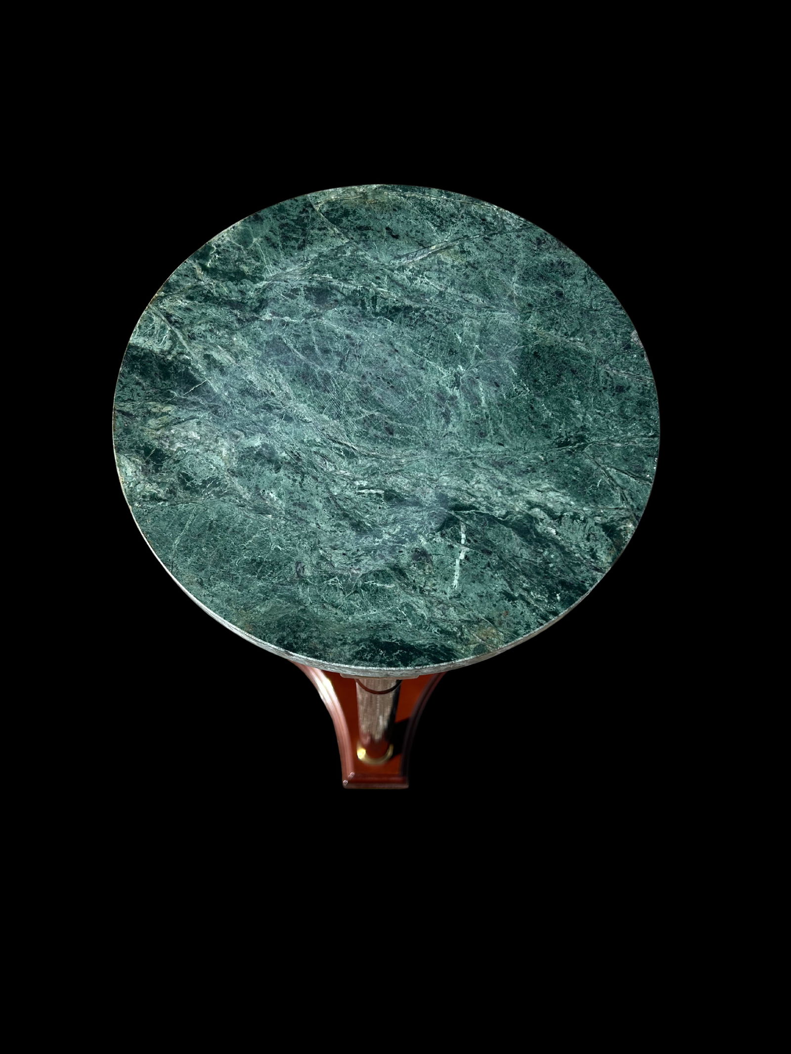 Vintage Bombay Company Regency-Style Pedestal Stand With Green Marble Top - 7
