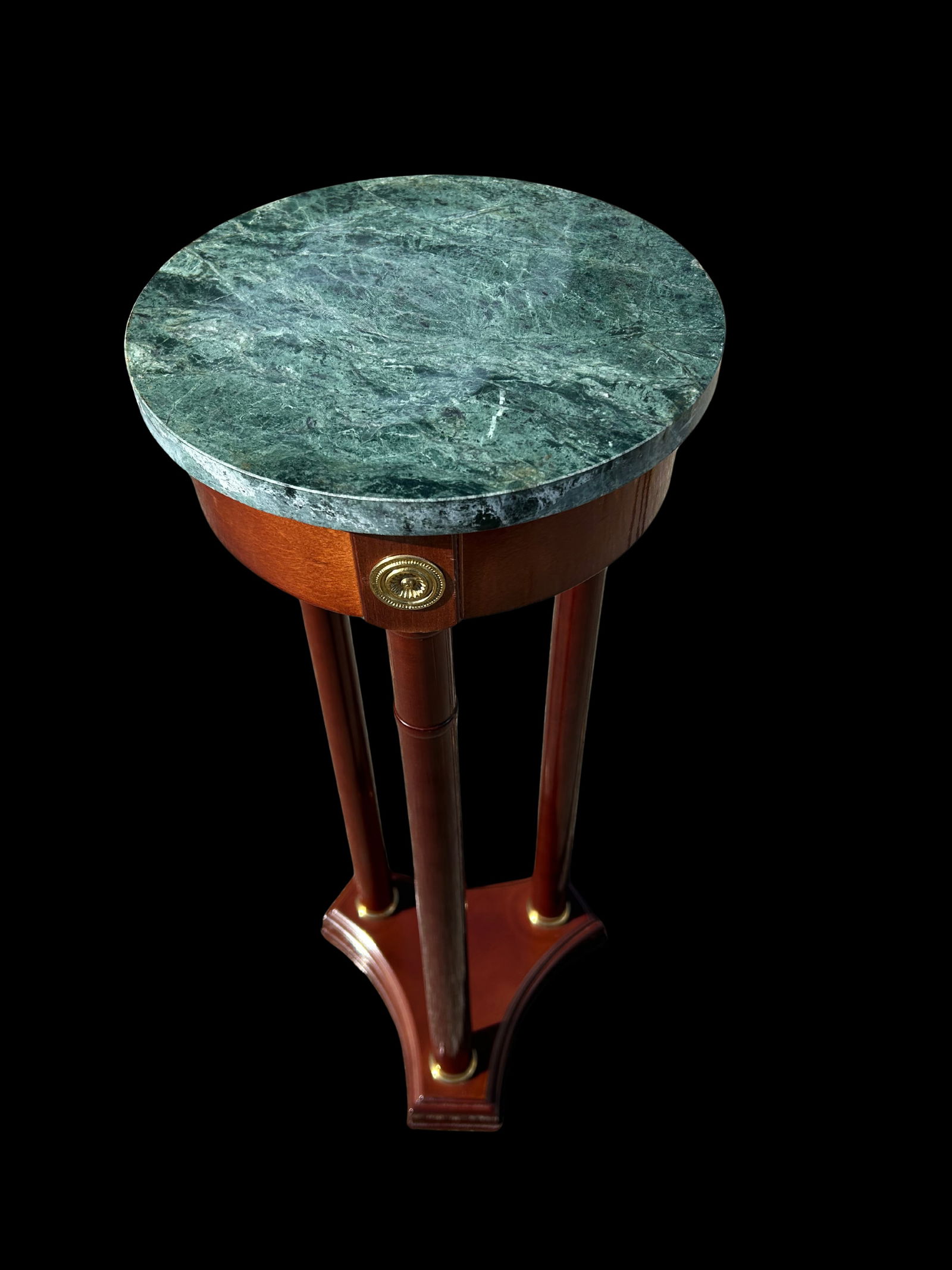 Vintage Bombay Company Regency-Style Pedestal Stand With Green Marble Top - 8