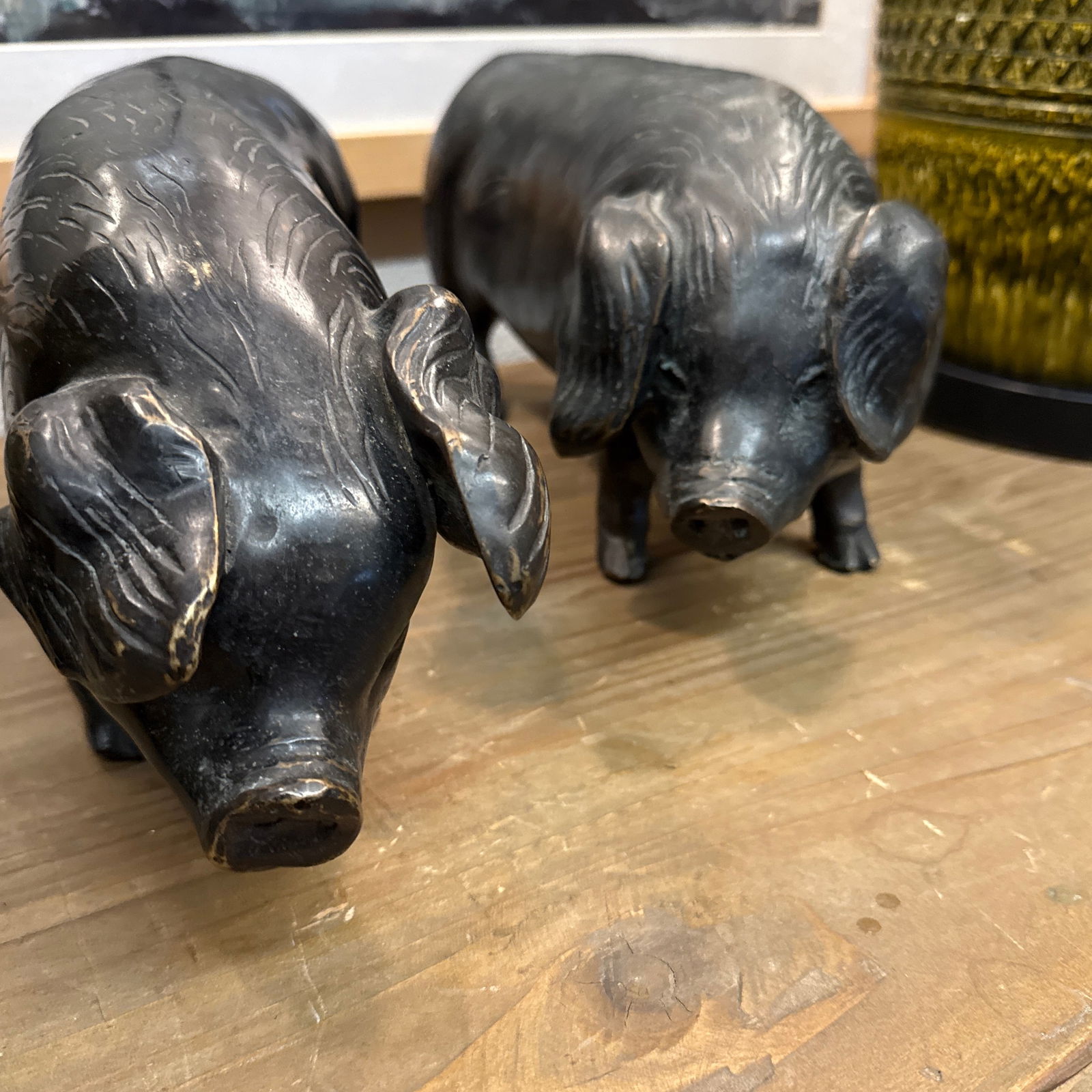 Antique Bronze Pigs - 11