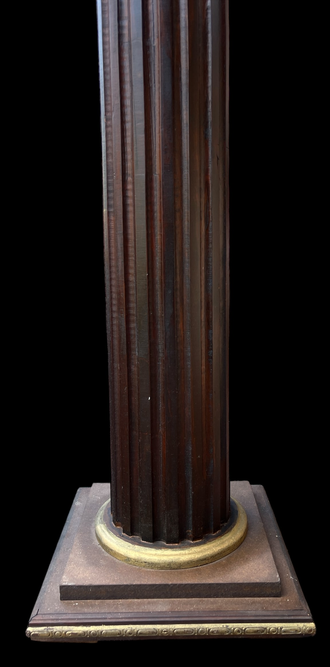Vintage Classical Revival Fluted Wooden Column Pedestals With Gold Gilding 42.5" X 12" - 3