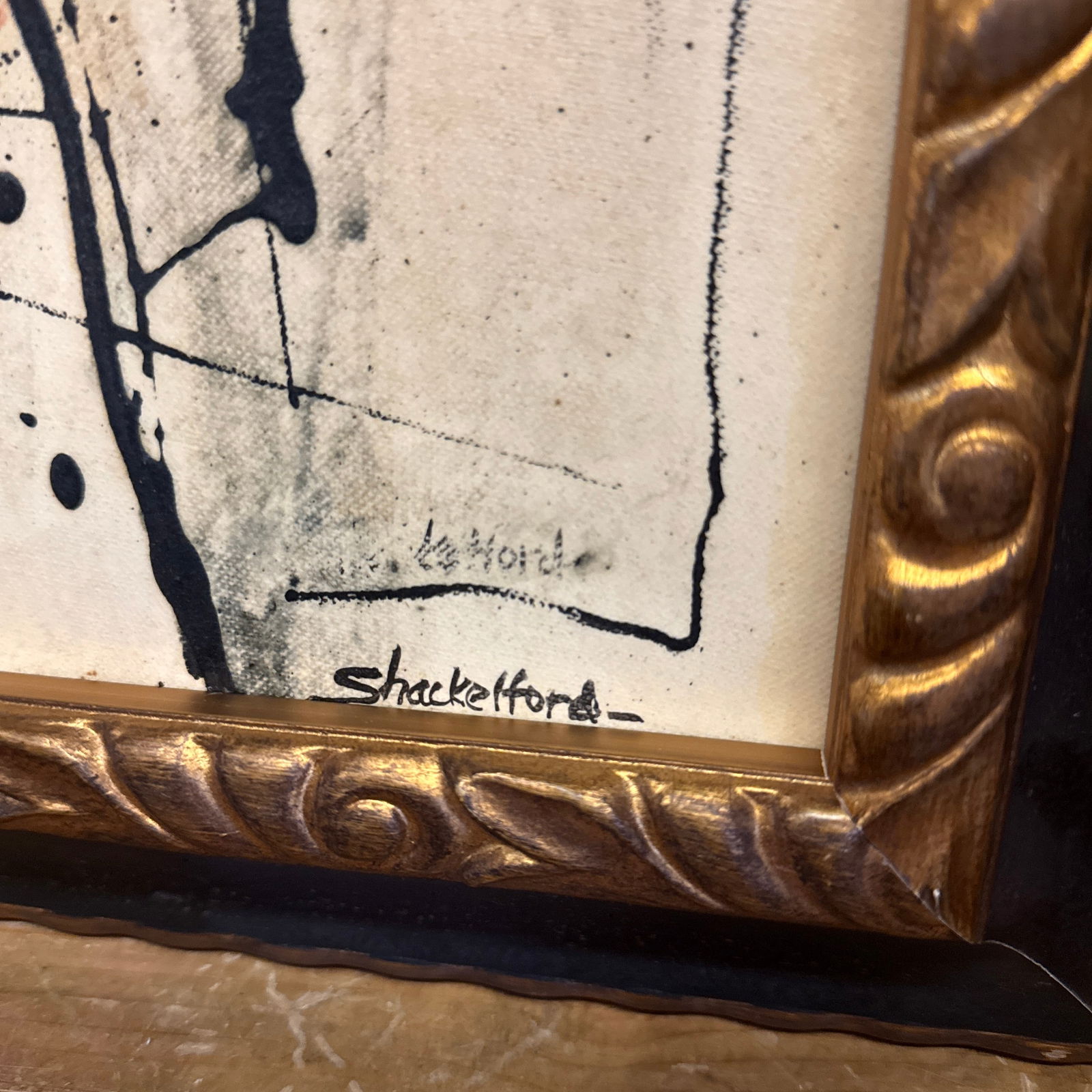 1940s Modernist Figurative Abstract Original Painting Framed - 4