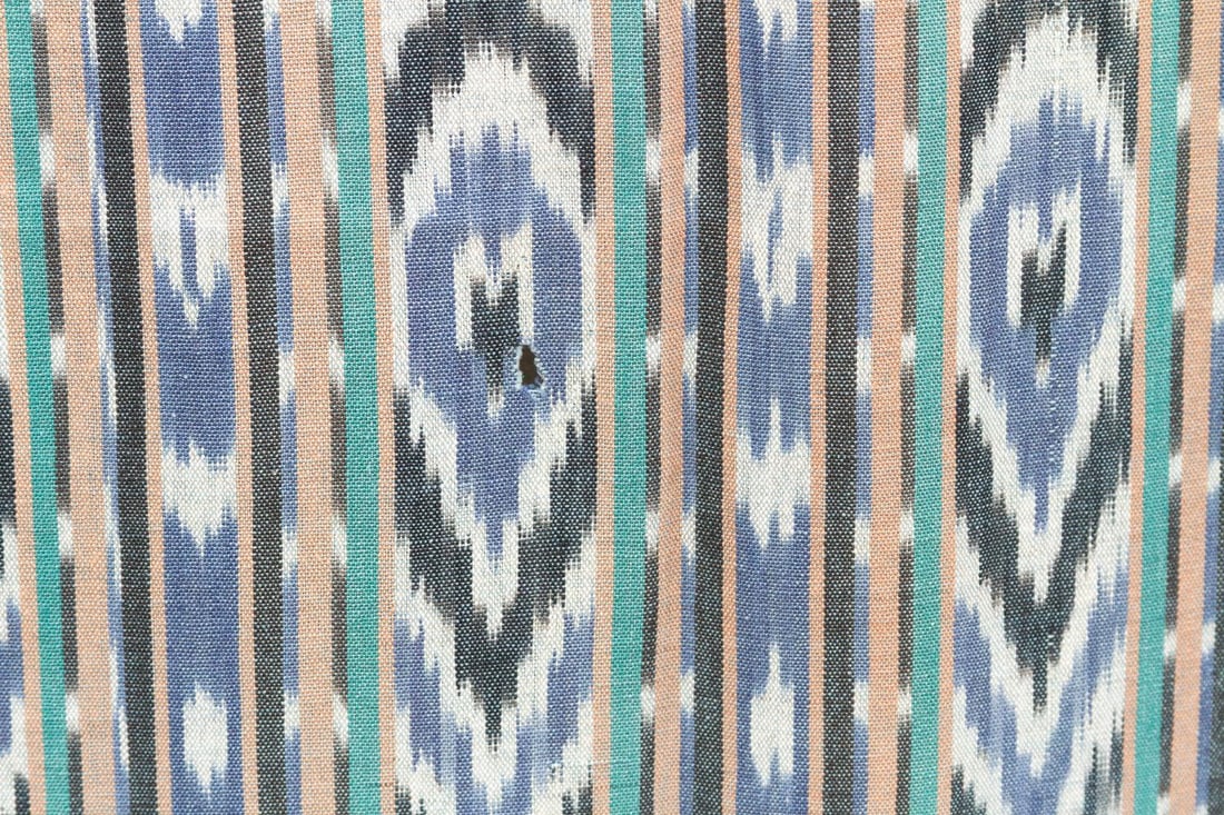 Monumental Cool Blue Ikat Textile - 5