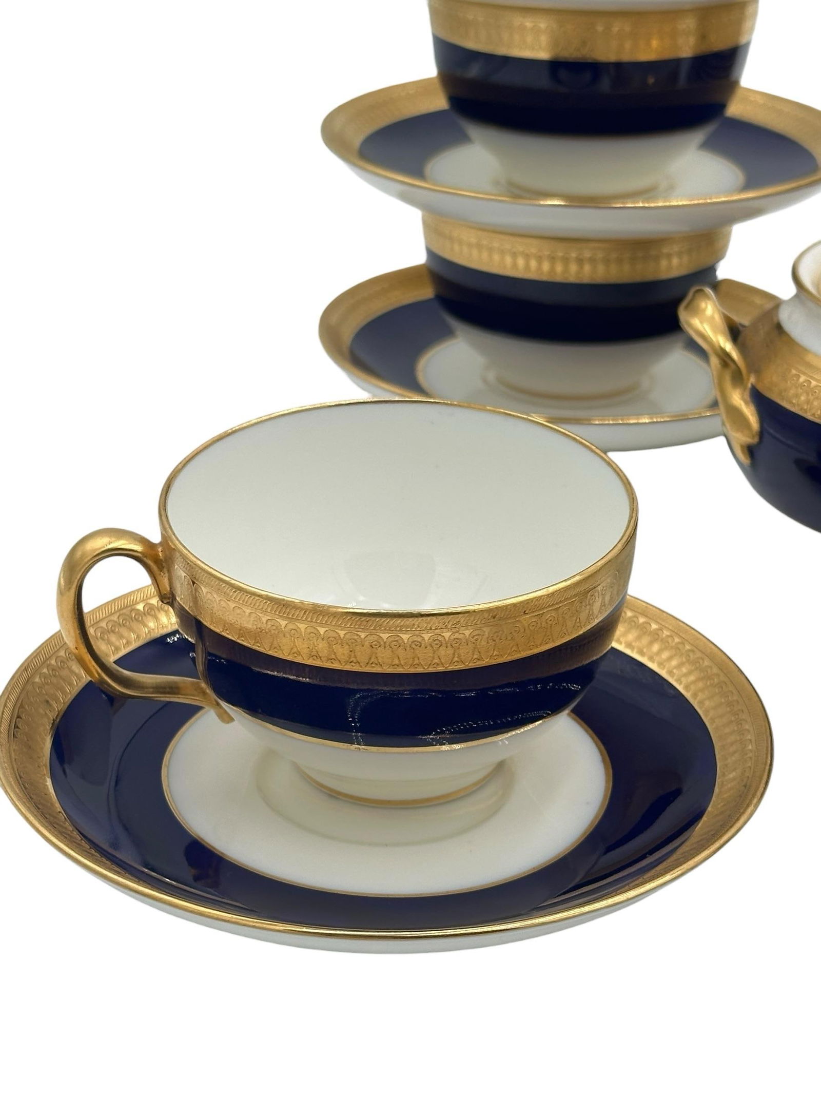Mid 20th Century Minton "Cobalt & Gold" Pattern G6262 – Complete Tea Set for Eight - 30 Pieces - 12