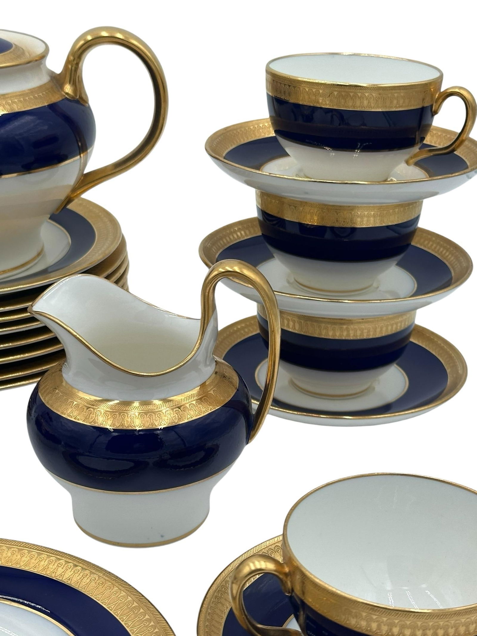 Mid 20th Century Minton "Cobalt & Gold" Pattern G6262 – Complete Tea Set for Eight - 30 Pieces - 5