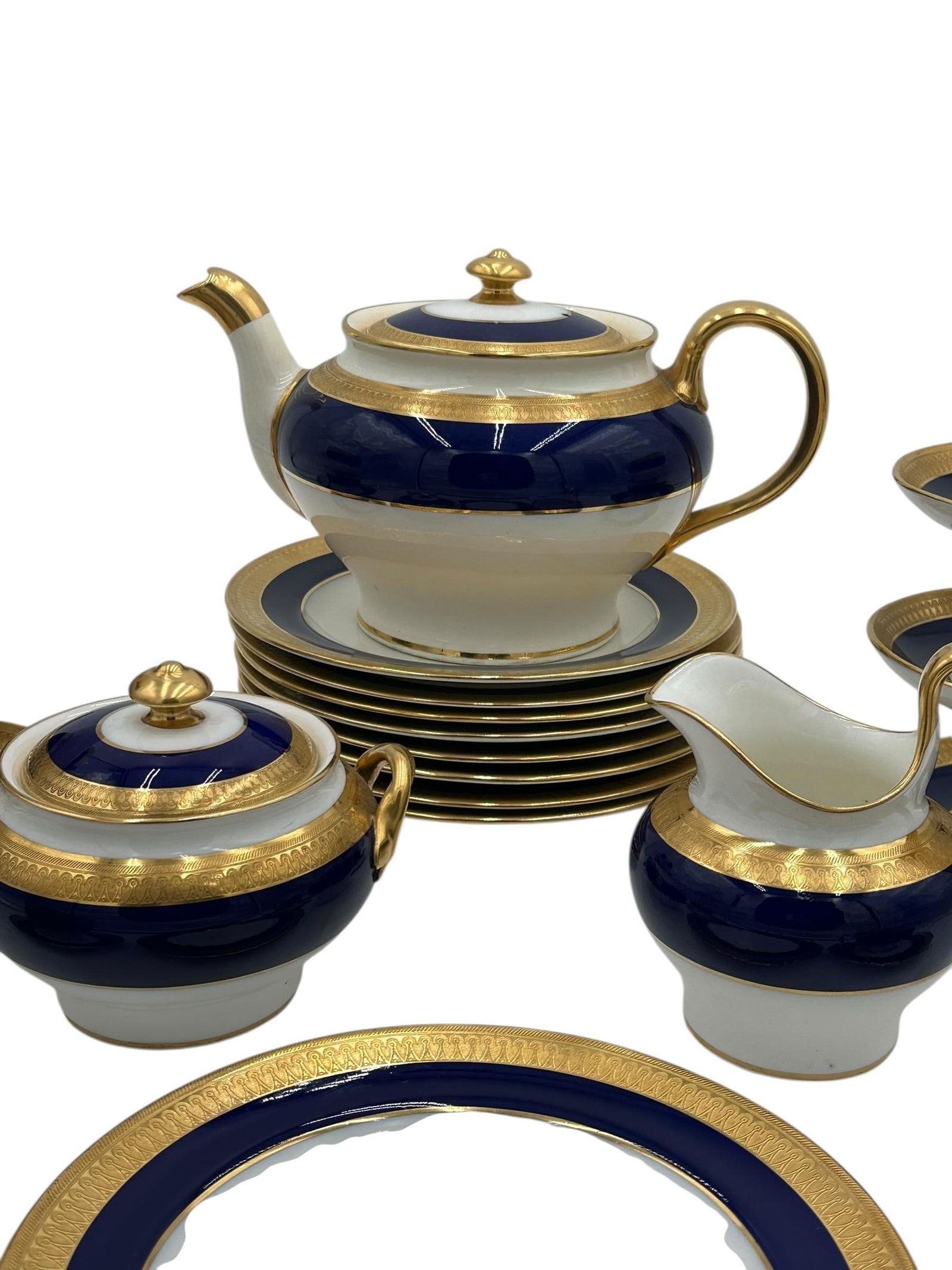 Mid 20th Century Minton "Cobalt & Gold" Pattern G6262 – Complete Tea Set for Eight - 30 Pieces - 7