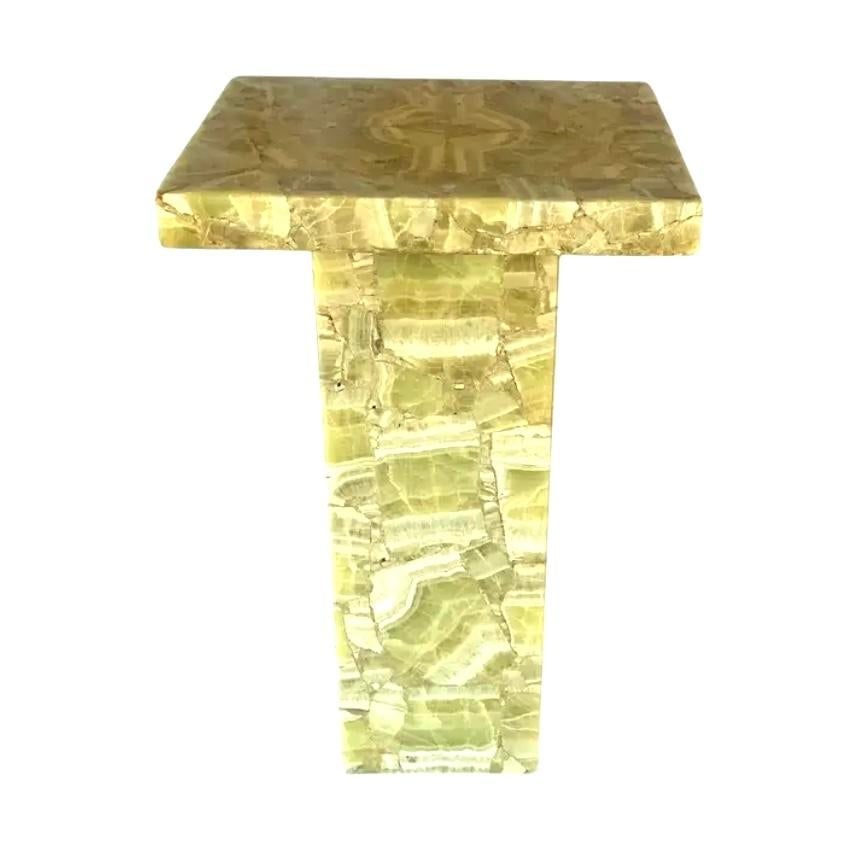 Natural Onyx and Resin Pedestal by of Mueller of Mexico - 2