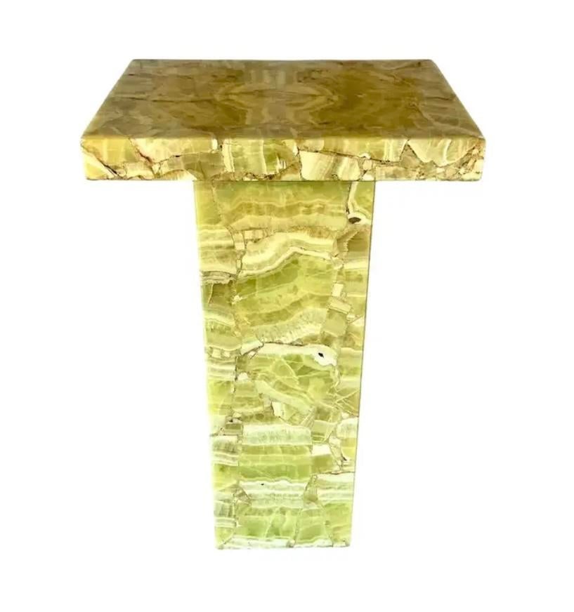 Natural Onyx and Resin Pedestal by of Mueller of Mexico - 3