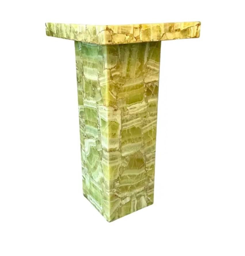 Natural Onyx and Resin Pedestal by of Mueller of Mexico - 4