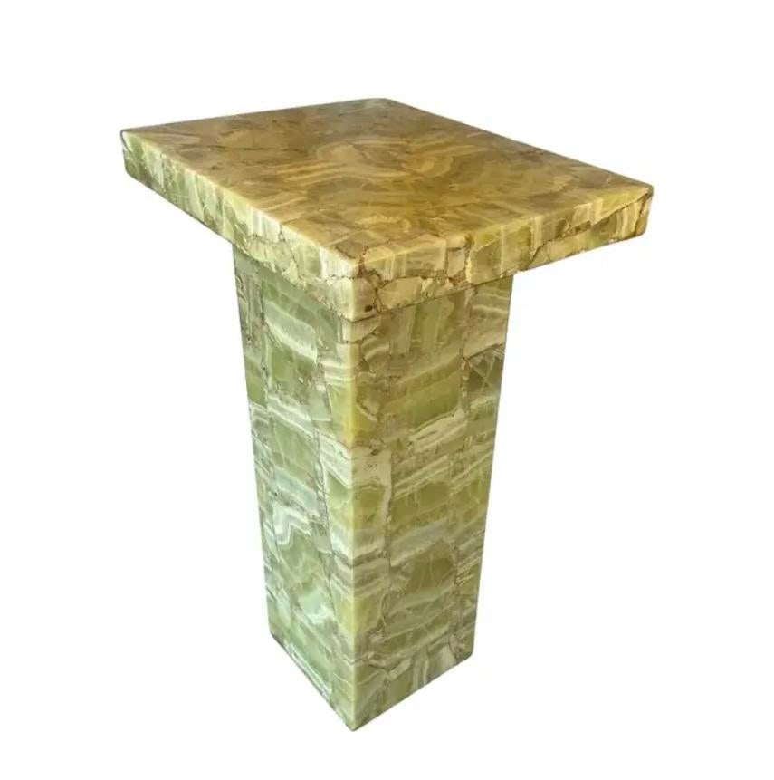 Natural Onyx and Resin Pedestal by of Mueller of Mexico - 5