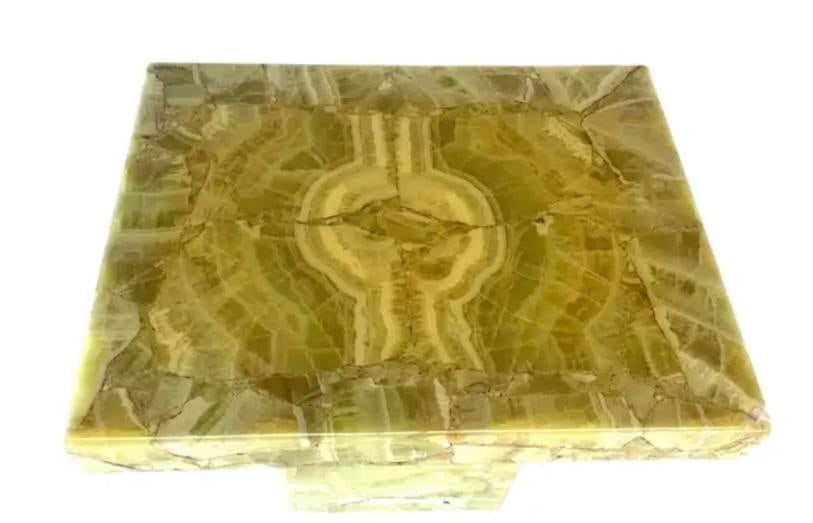 Natural Onyx and Resin Pedestal by of Mueller of Mexico - 6