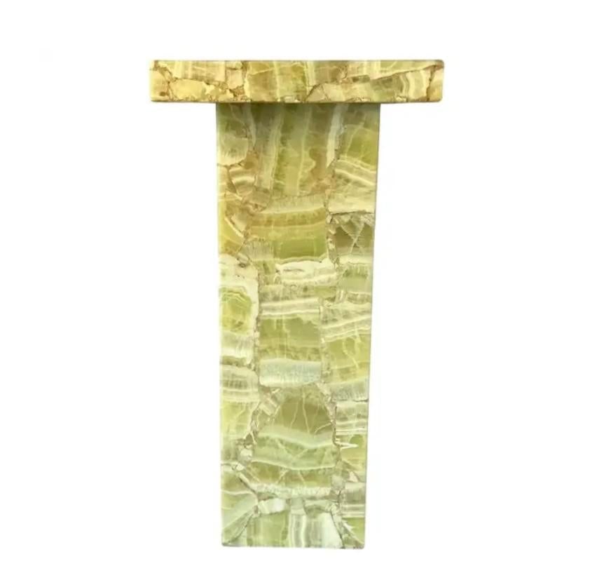 Natural Onyx and Resin Pedestal by of Mueller of Mexico - 9