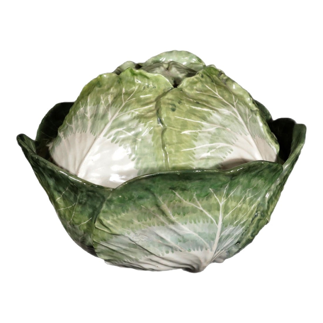 Mid 18th Century French Faience Tromp l'Oeil Strasbourg Factory Cabbage Tureen and Cover: Botanical Illusion: Important Strasbourg Faience Cabbage Tureen & Cover, Mid-18th Century Origin: Strasbourg, France | Dimensions: 8 1/2 in. (H) x 10 3/4 in. (D) | Material: Faience (Tin-Glazed