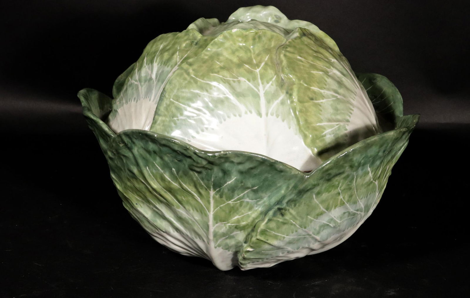 Mid 18th Century French Faience Tromp l'Oeil Strasbourg Factory Cabbage Tureen and Cover - 2