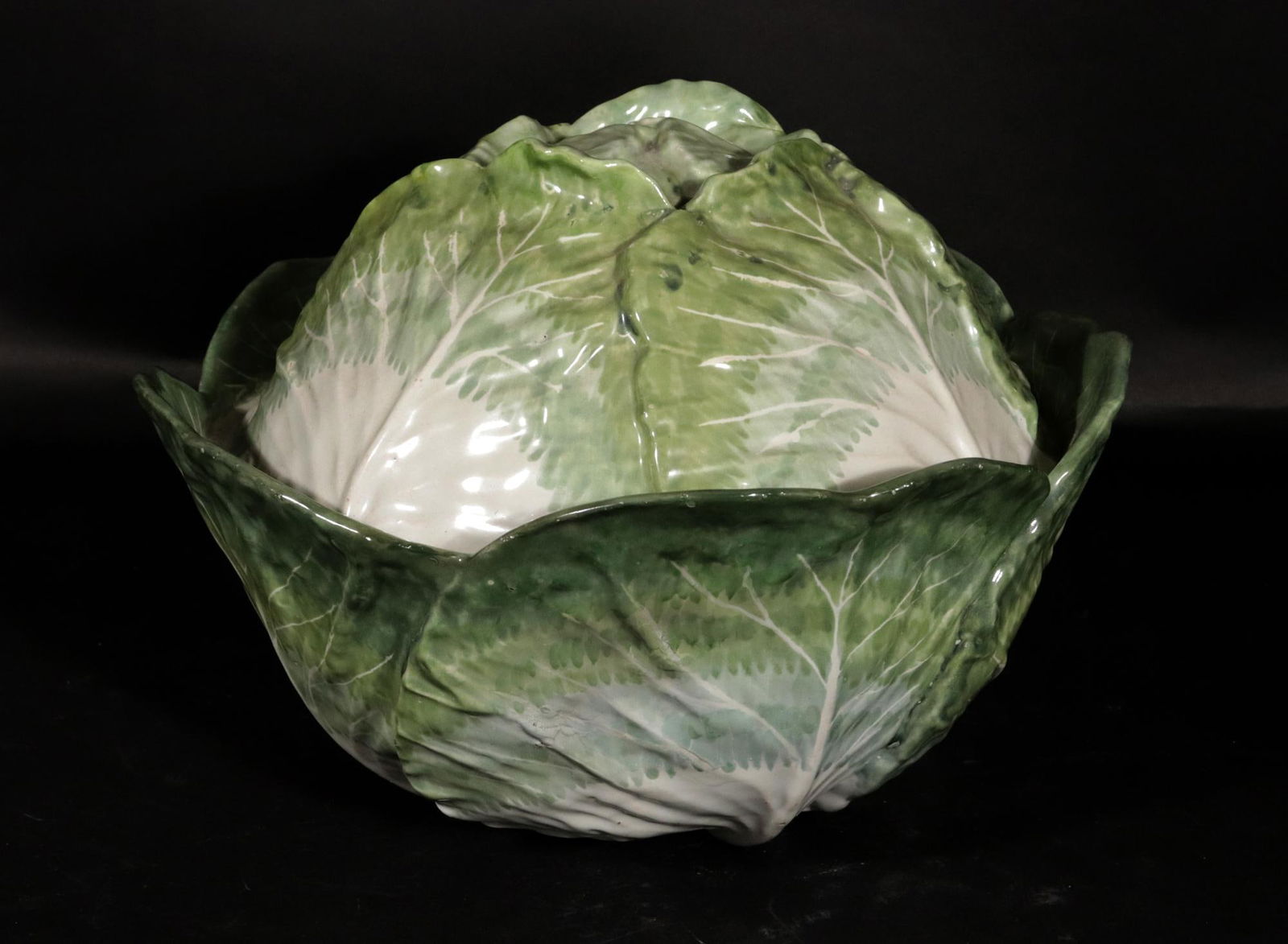 Mid 18th Century French Faience Tromp l'Oeil Strasbourg Factory Cabbage Tureen and Cover - 3