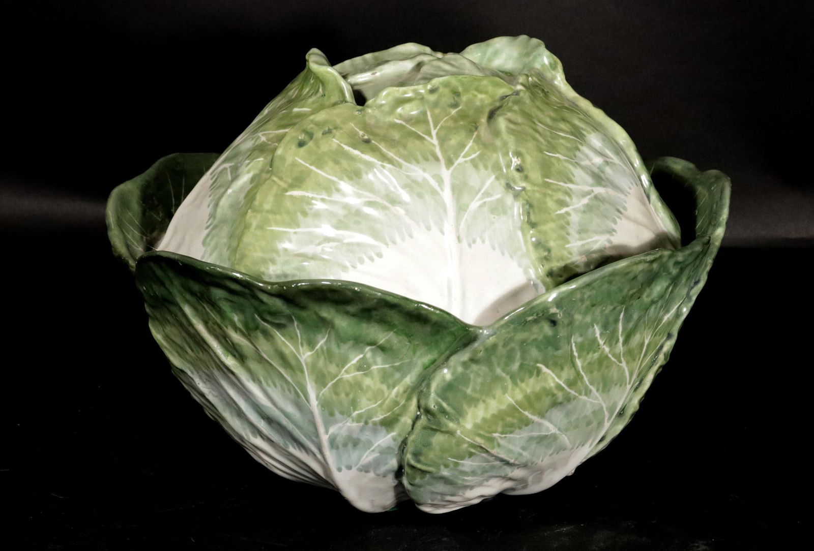 Mid 18th Century French Faience Tromp l'Oeil Strasbourg Factory Cabbage Tureen and Cover - 5