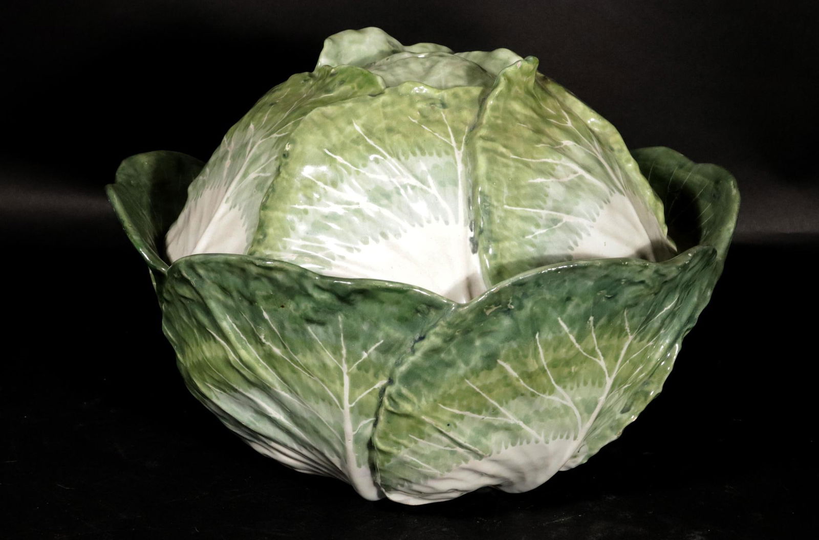 Mid 18th Century French Faience Tromp l'Oeil Strasbourg Factory Cabbage Tureen and Cover - 6