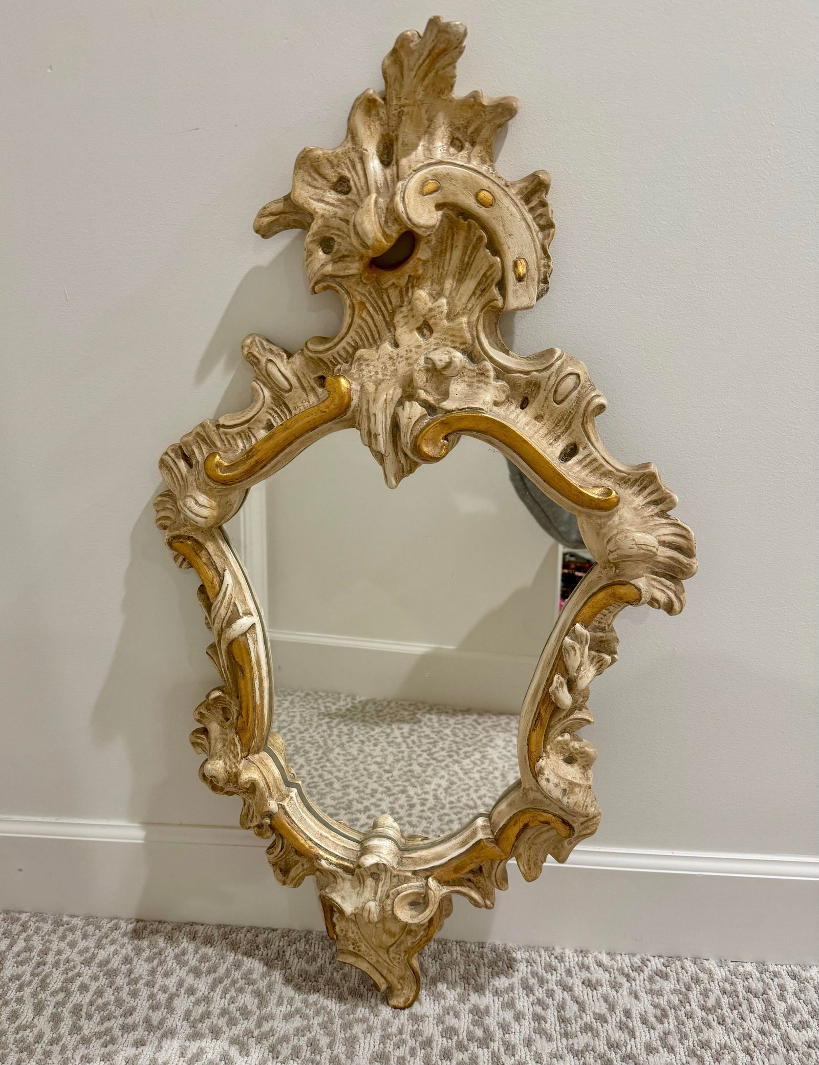 Semon Bache Plaster Rococo Mirror 1960s - 3